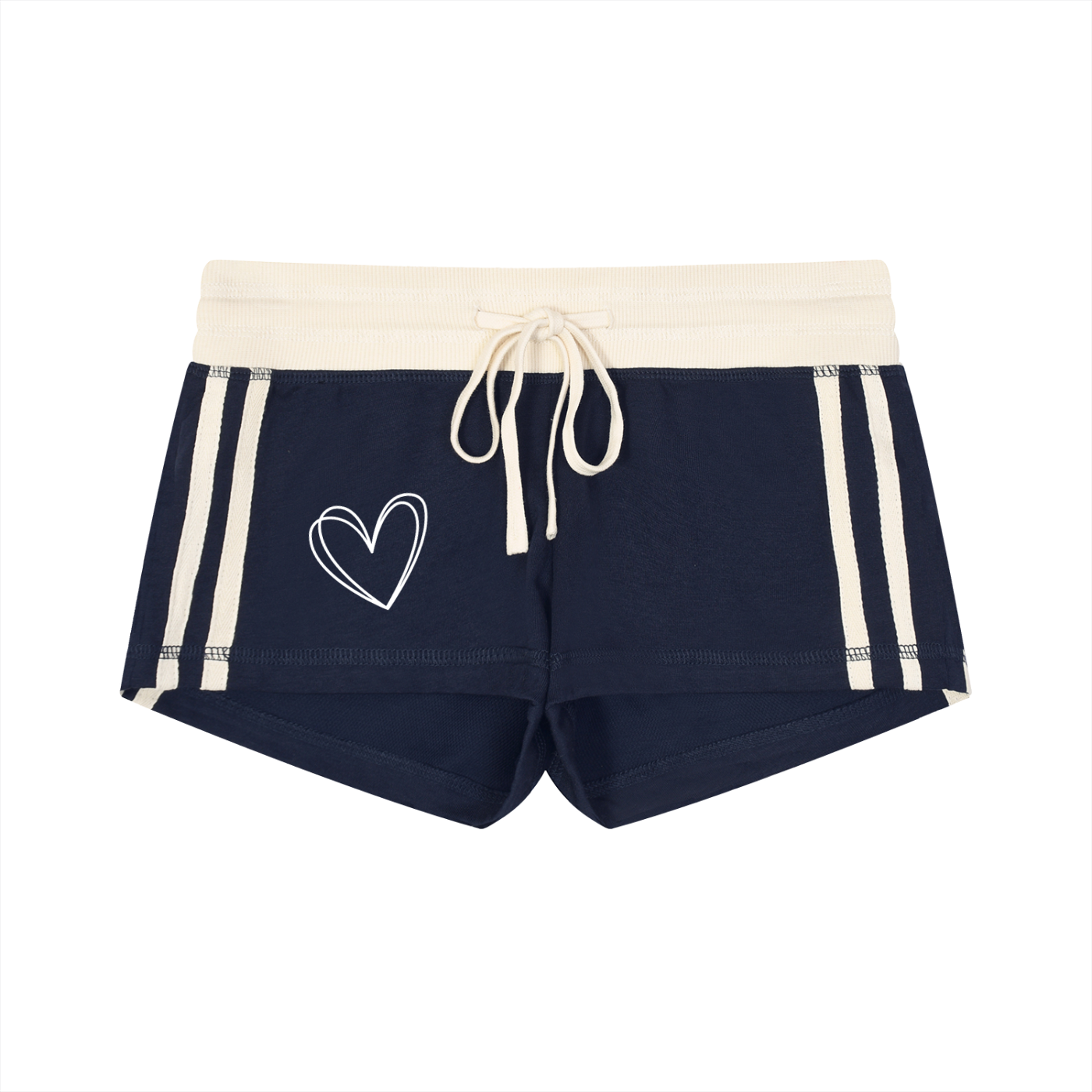 Women's Heart Contrast Stripe Track Shorts & Varsity Tee