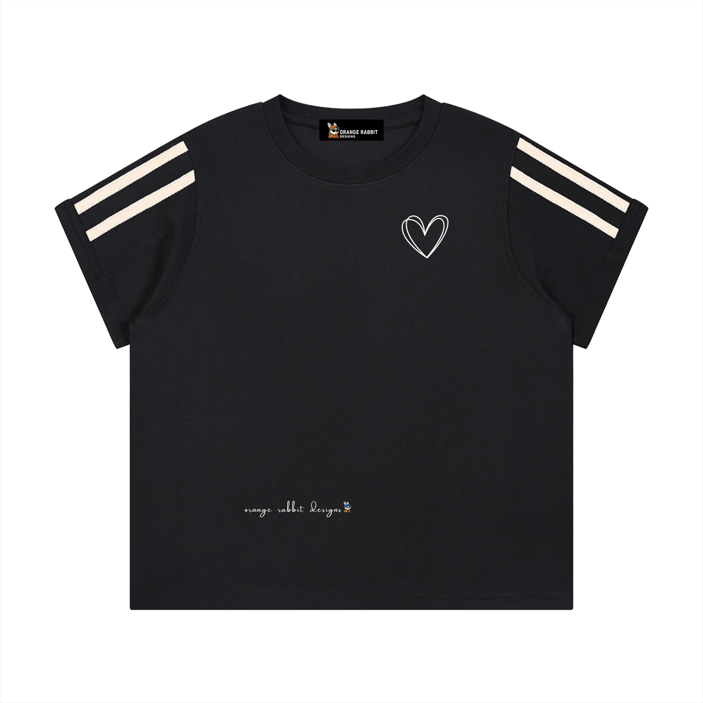 Women's Heart Contrast Stripe Track Shorts & Varsity Tee