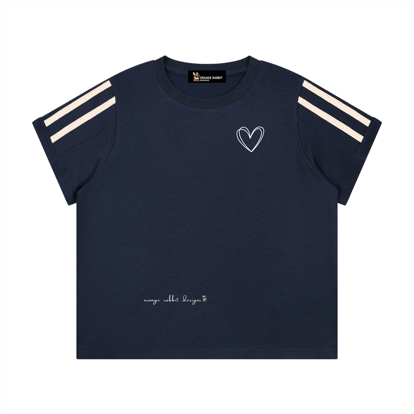 Women's Heart Contrast Stripe Track Shorts & Varsity Tee