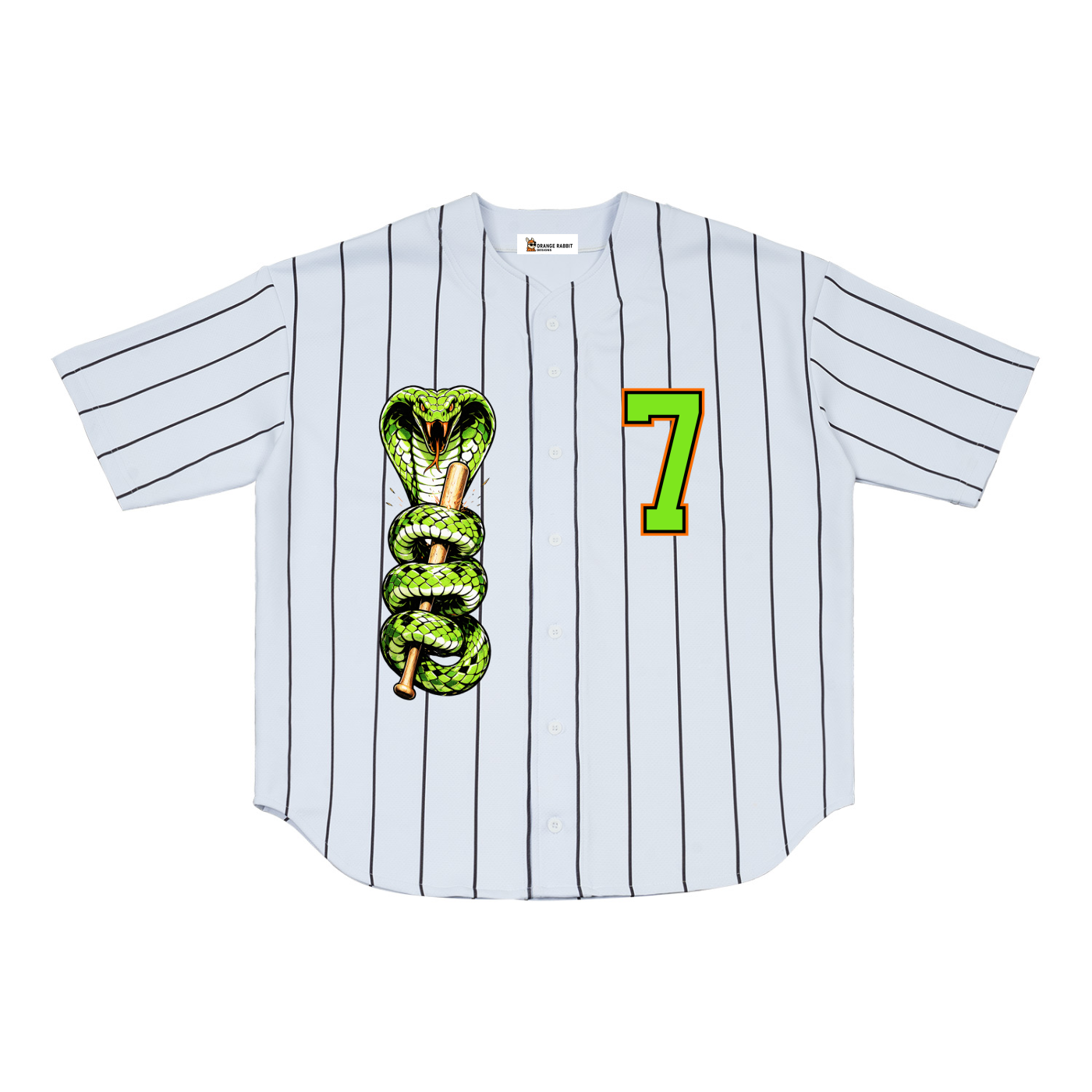Green Cobra Pinstripe Baseball Jersey