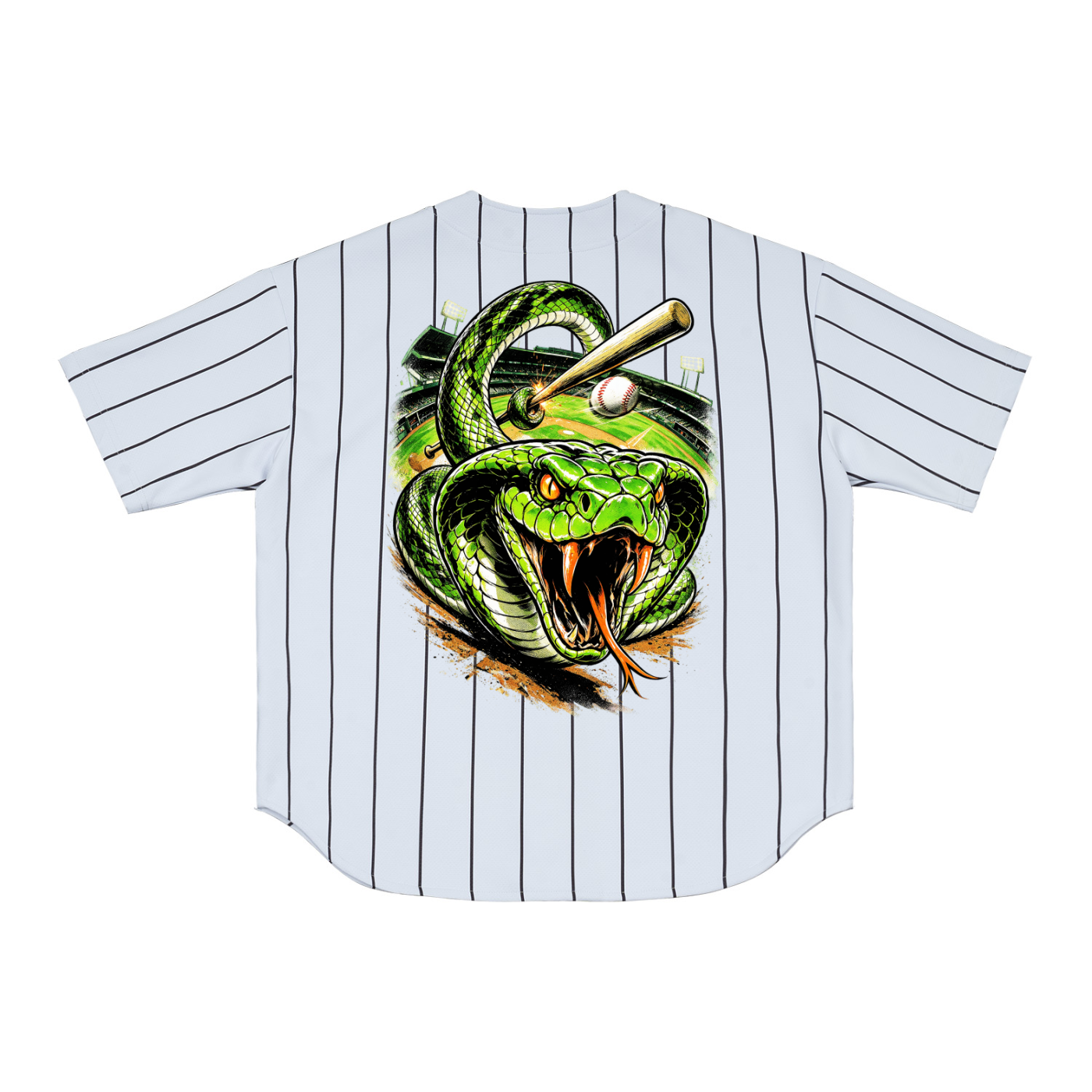 Green Cobra Pinstripe Baseball Jersey