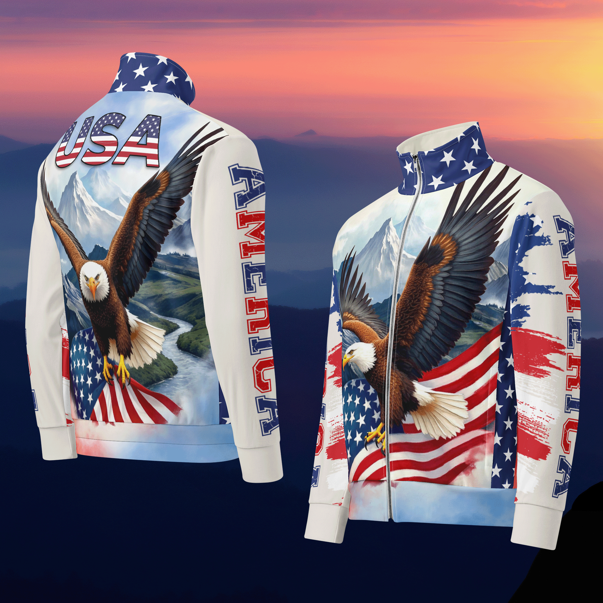 American Eagle Patriotic Unisex Track Jacket