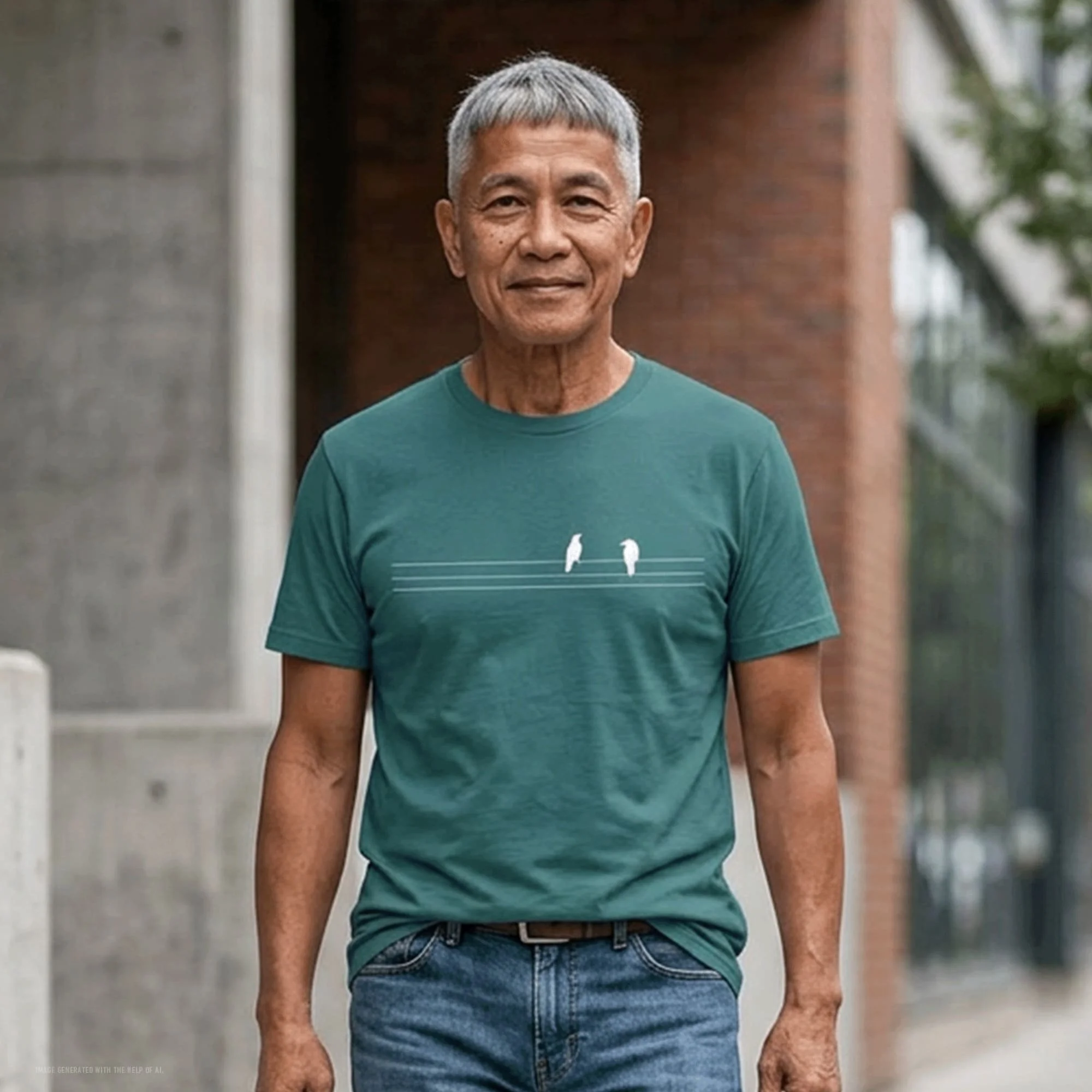 Birds on a Wire Recycled Cotton T‑Shirt