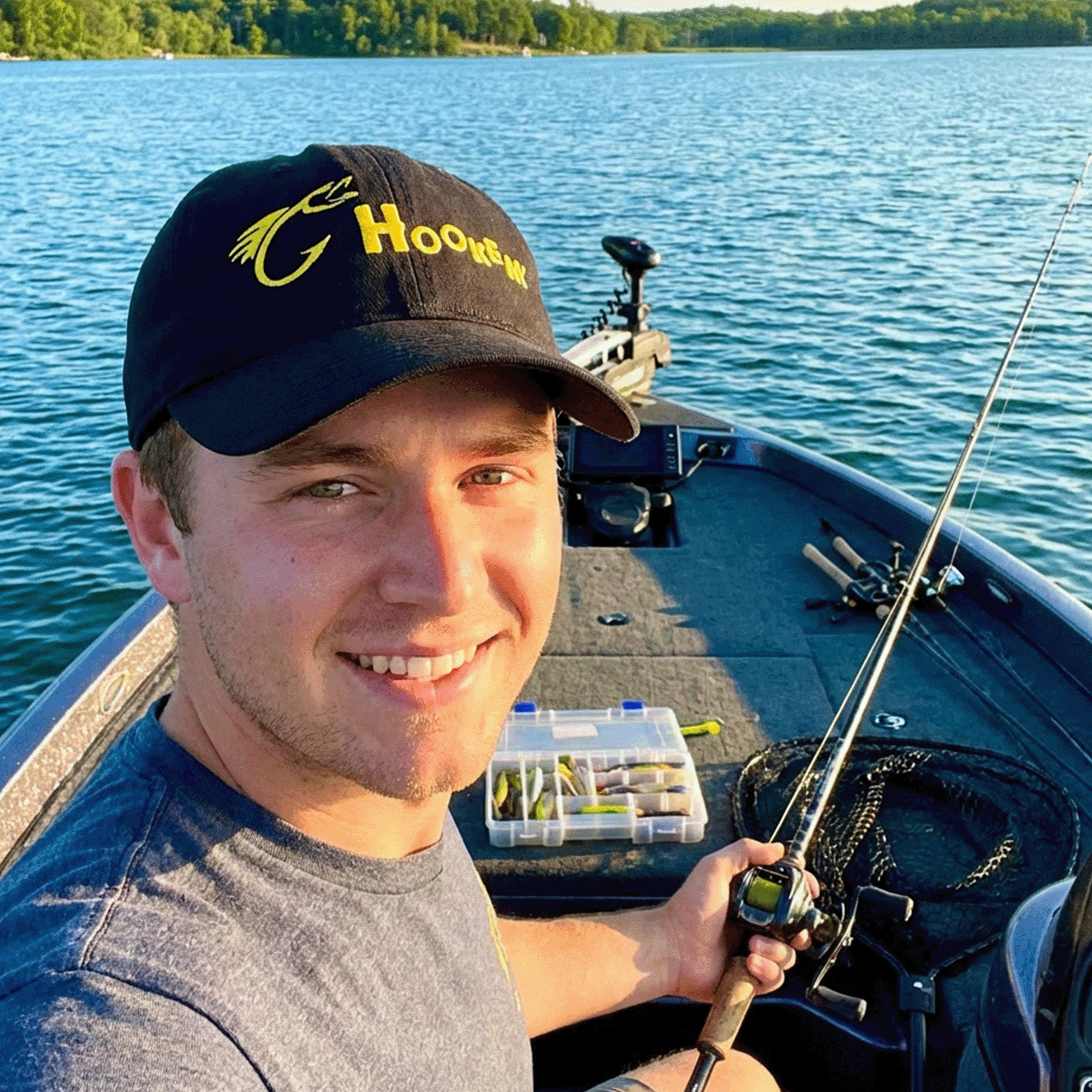 Embroidered Hookem Fishing Low-profile Cap