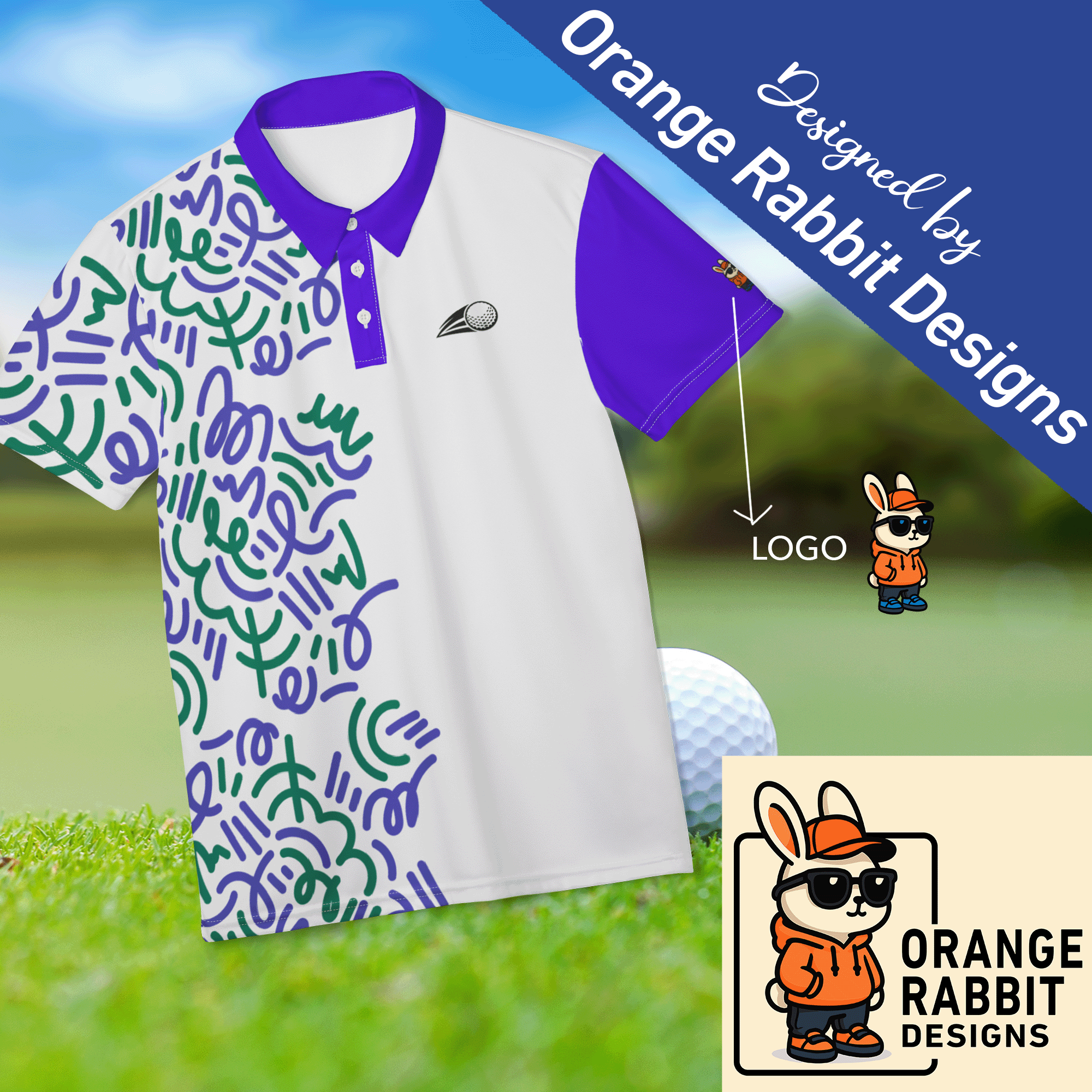 Abstract Pattern Golf Polo Shirt