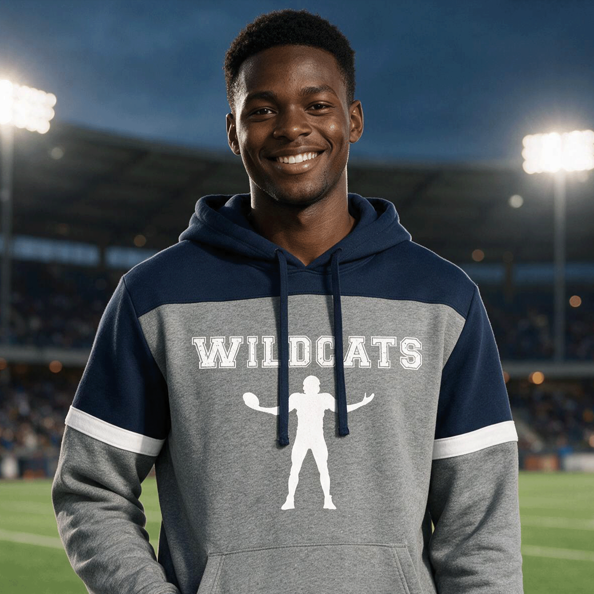 Personalized Team & Number Fleece Colorblock Pullover Hoodie