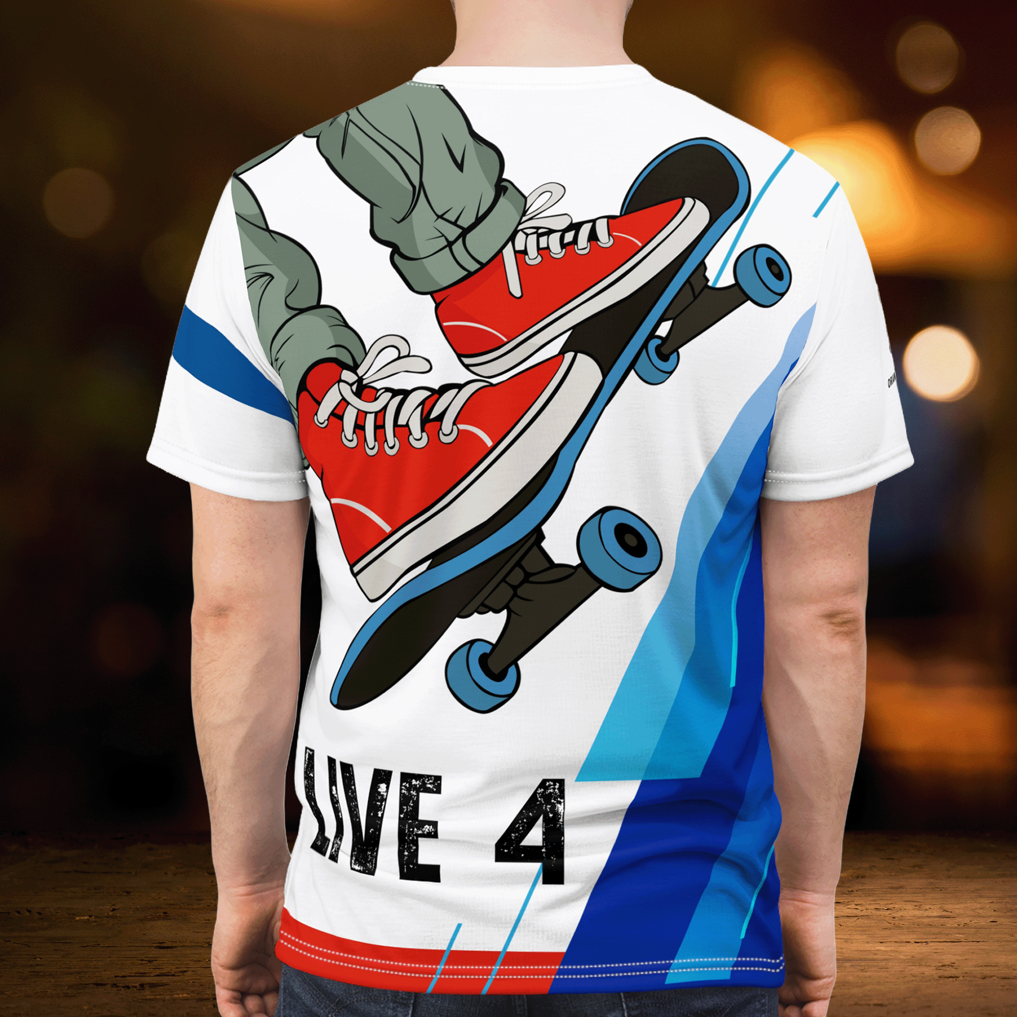 Live 4 Skateboarding All Over Print Graphic Tee