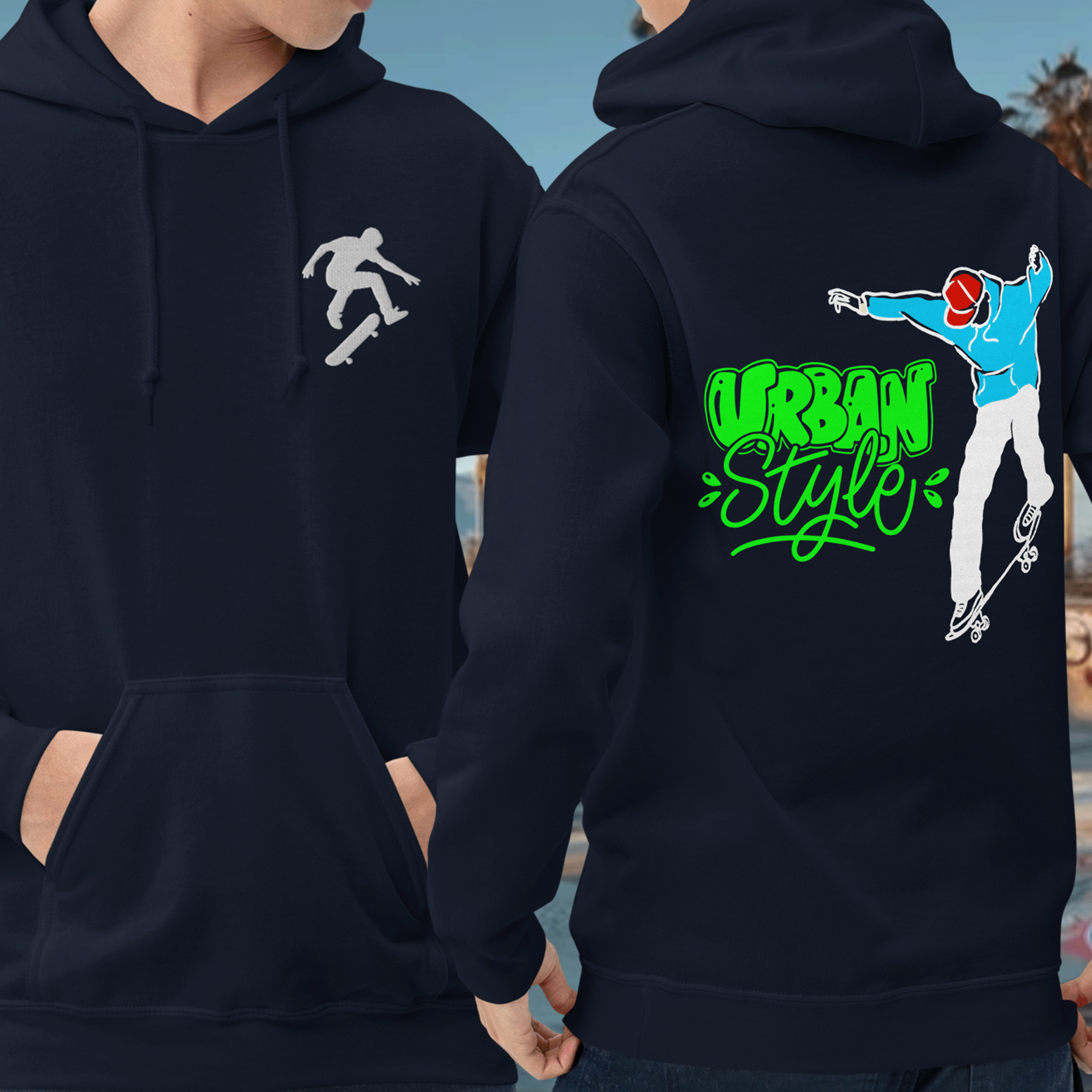 Urban Style Skateboarder Hoodie