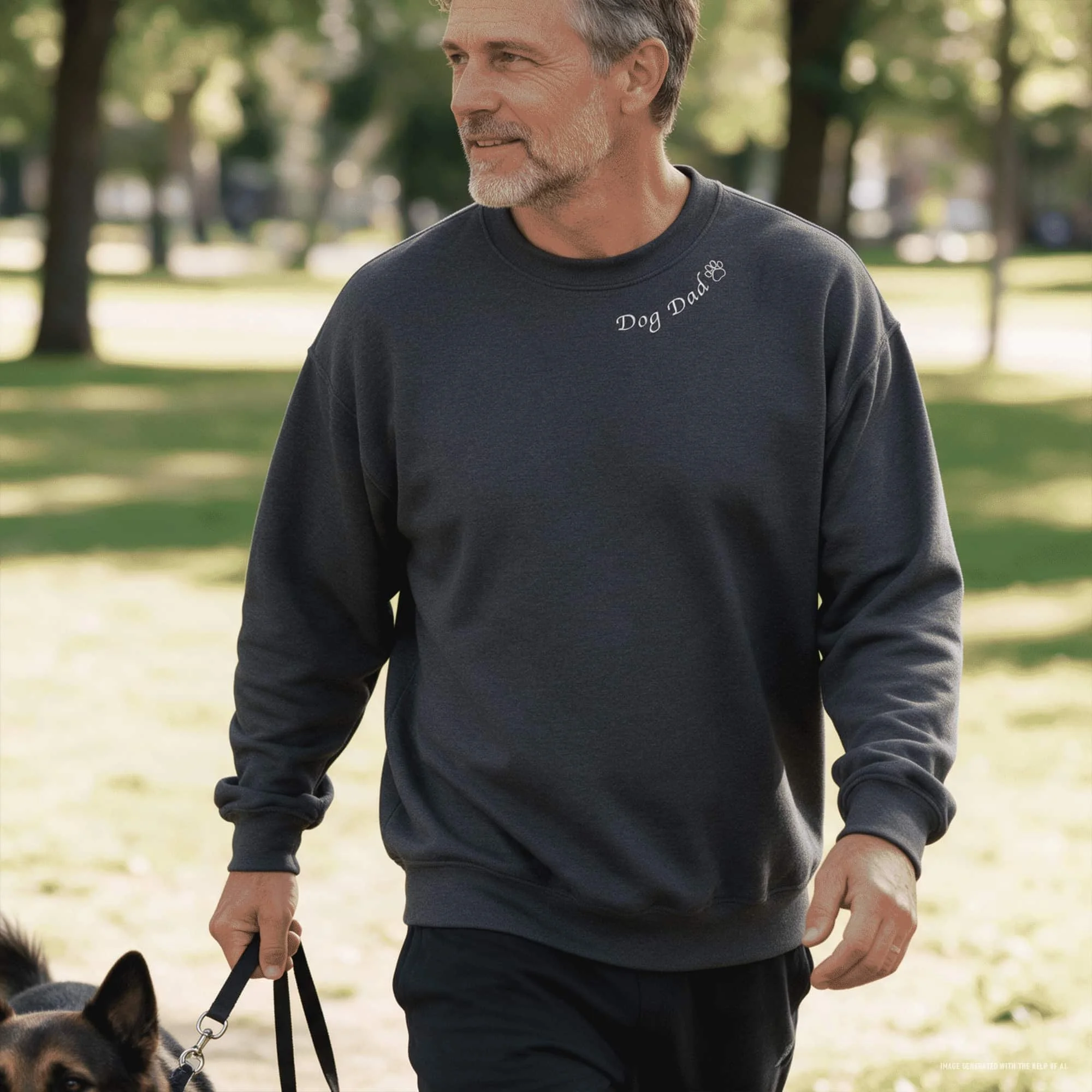 Embroidered Dog Dad Sweatshirt