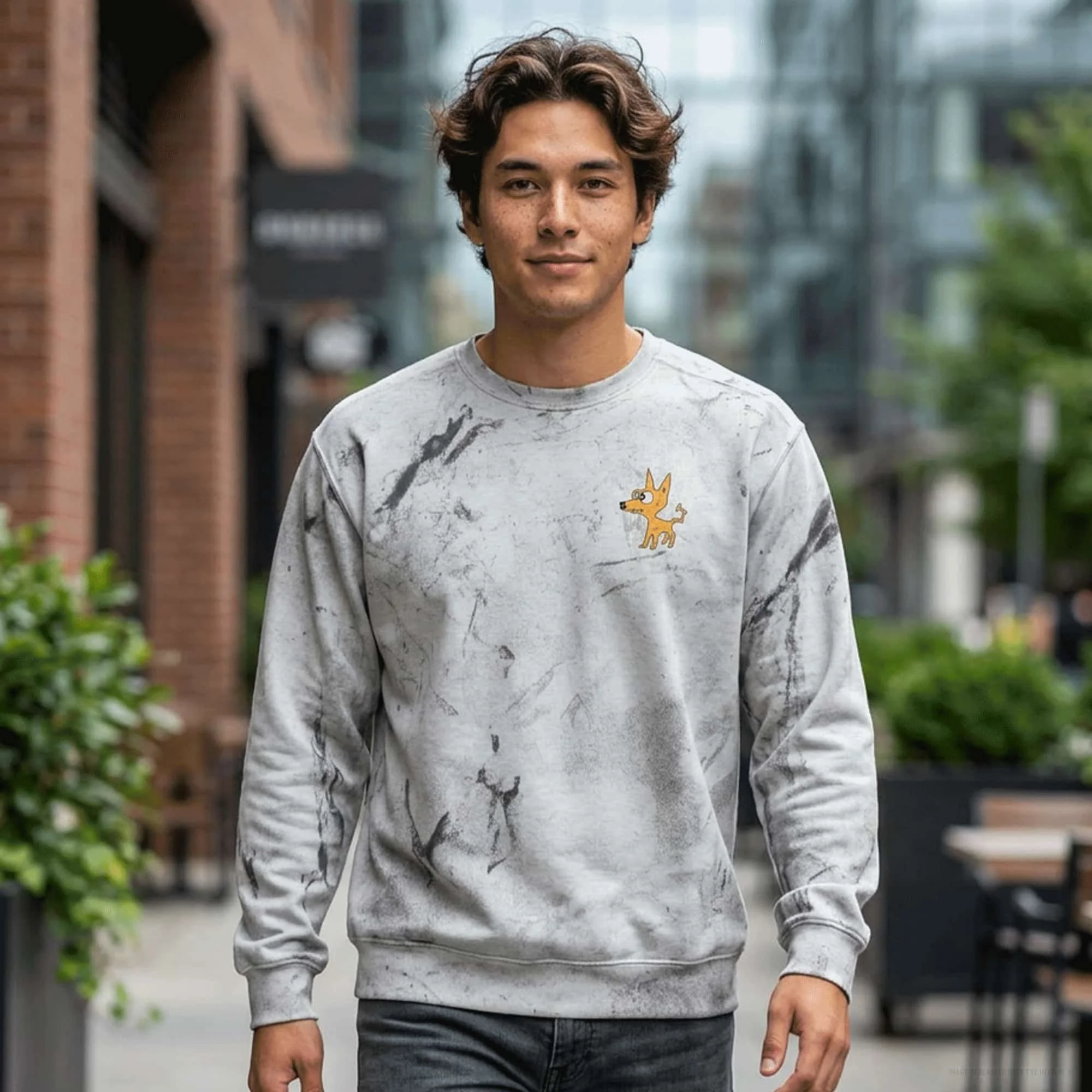 Arlo the Dog Unisex Color Blast Crewneck Sweatshirt