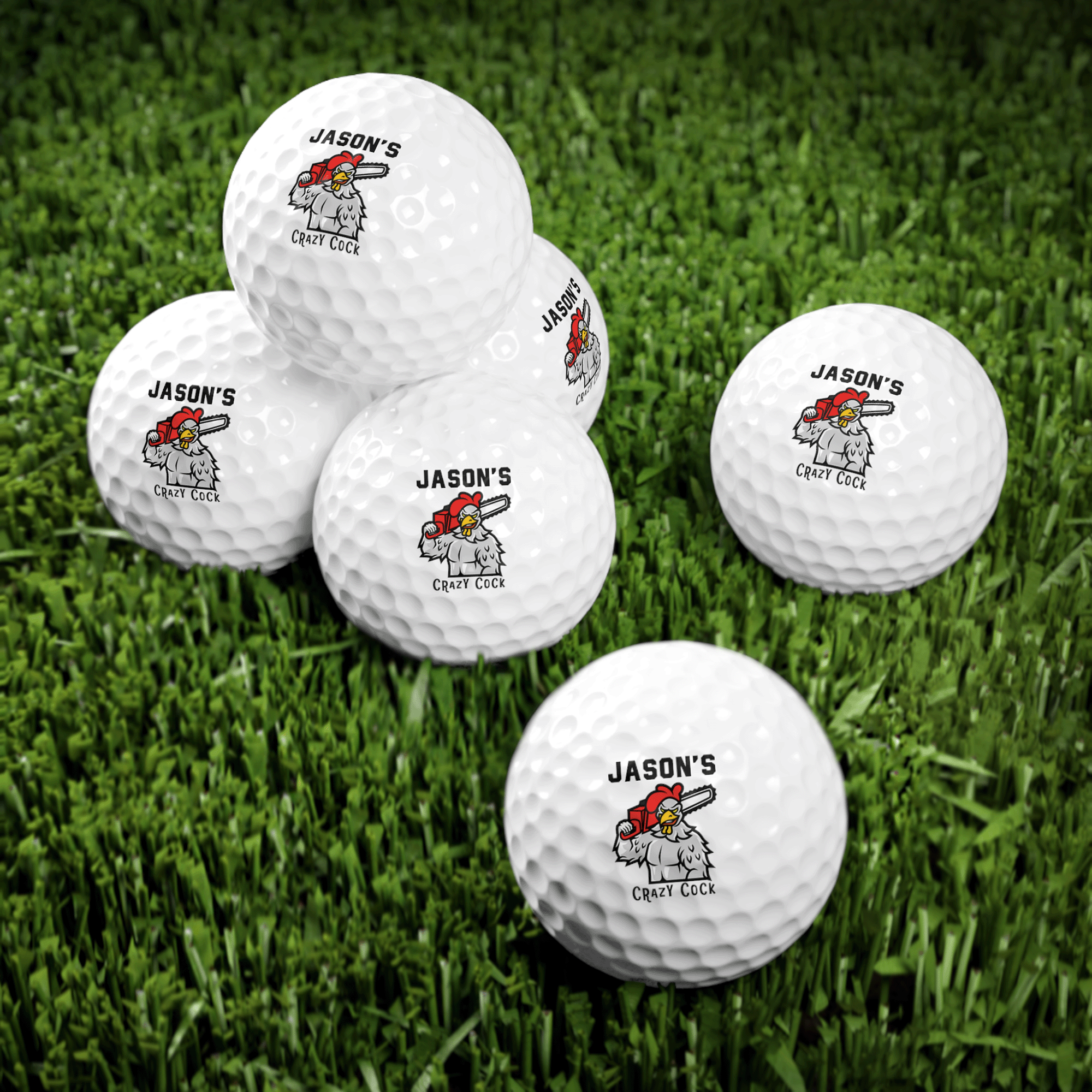 PERSONALIZED Crazy Cock Golf Balls