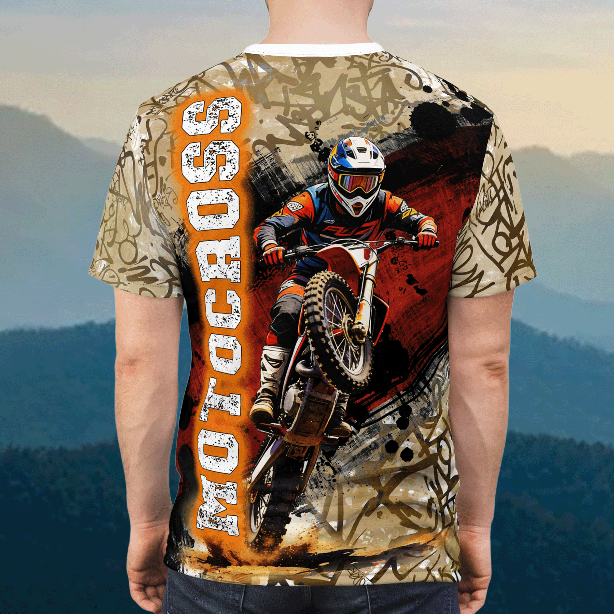 Motocross Graffiti Grunge Style T-shirt