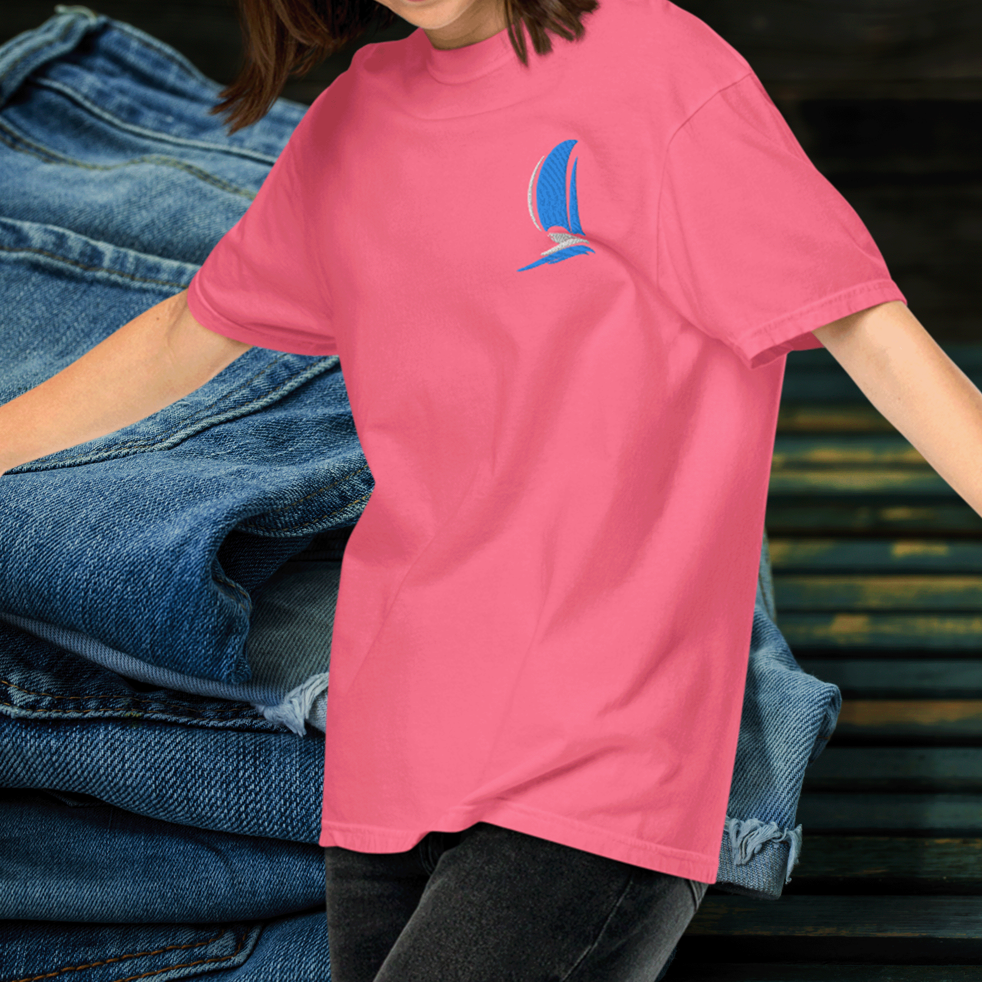 Embroidered Sailboat T-shirt