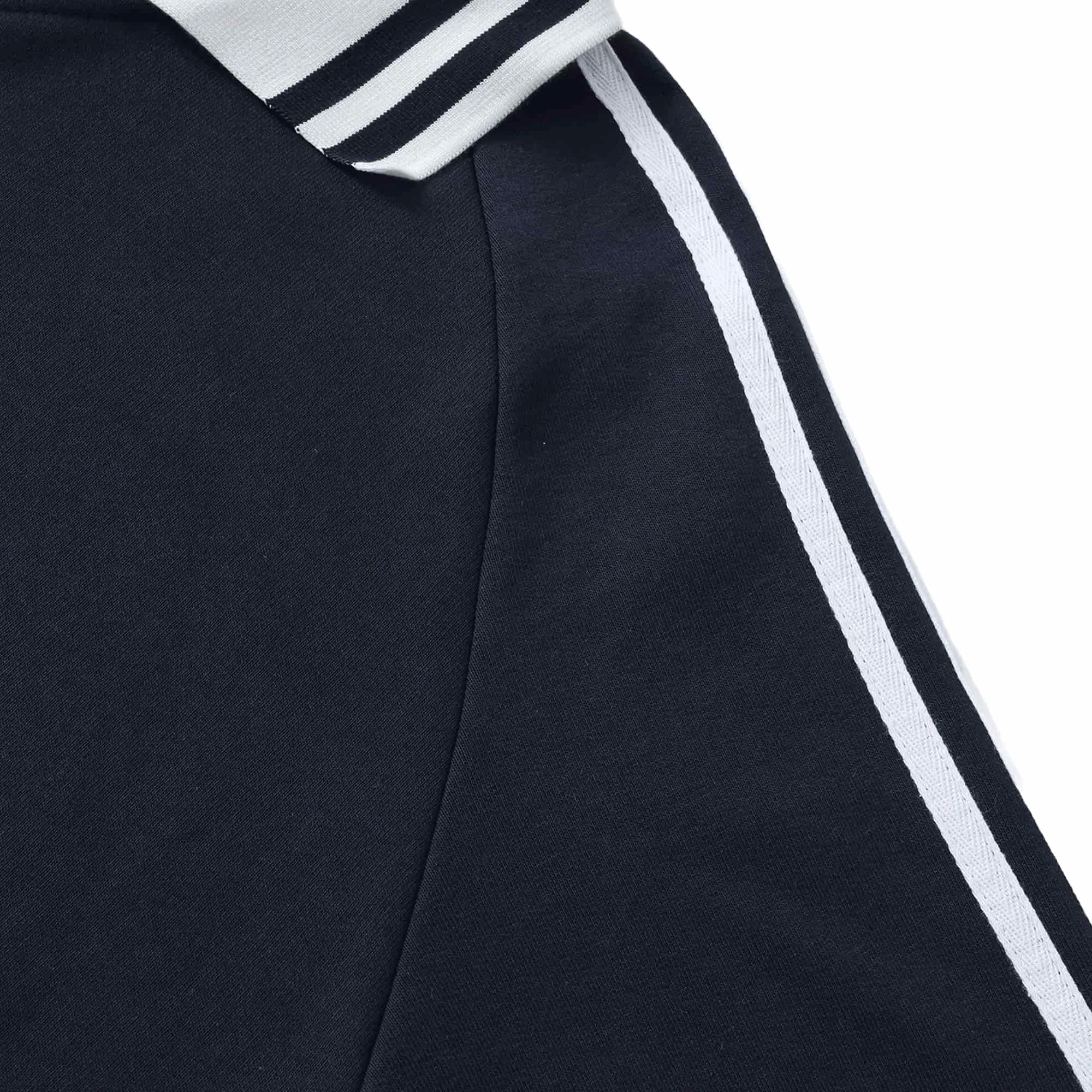 KING Contrast Striped Lapel Collar Sweatshirt