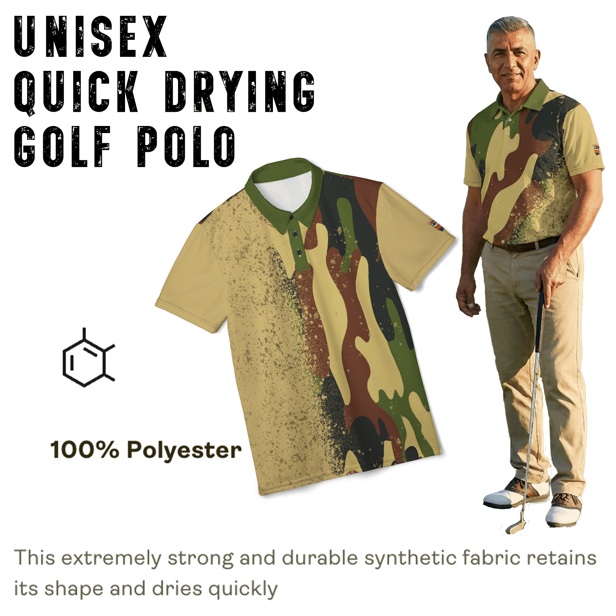 Camouflage Short-Sleeve Sports Polo