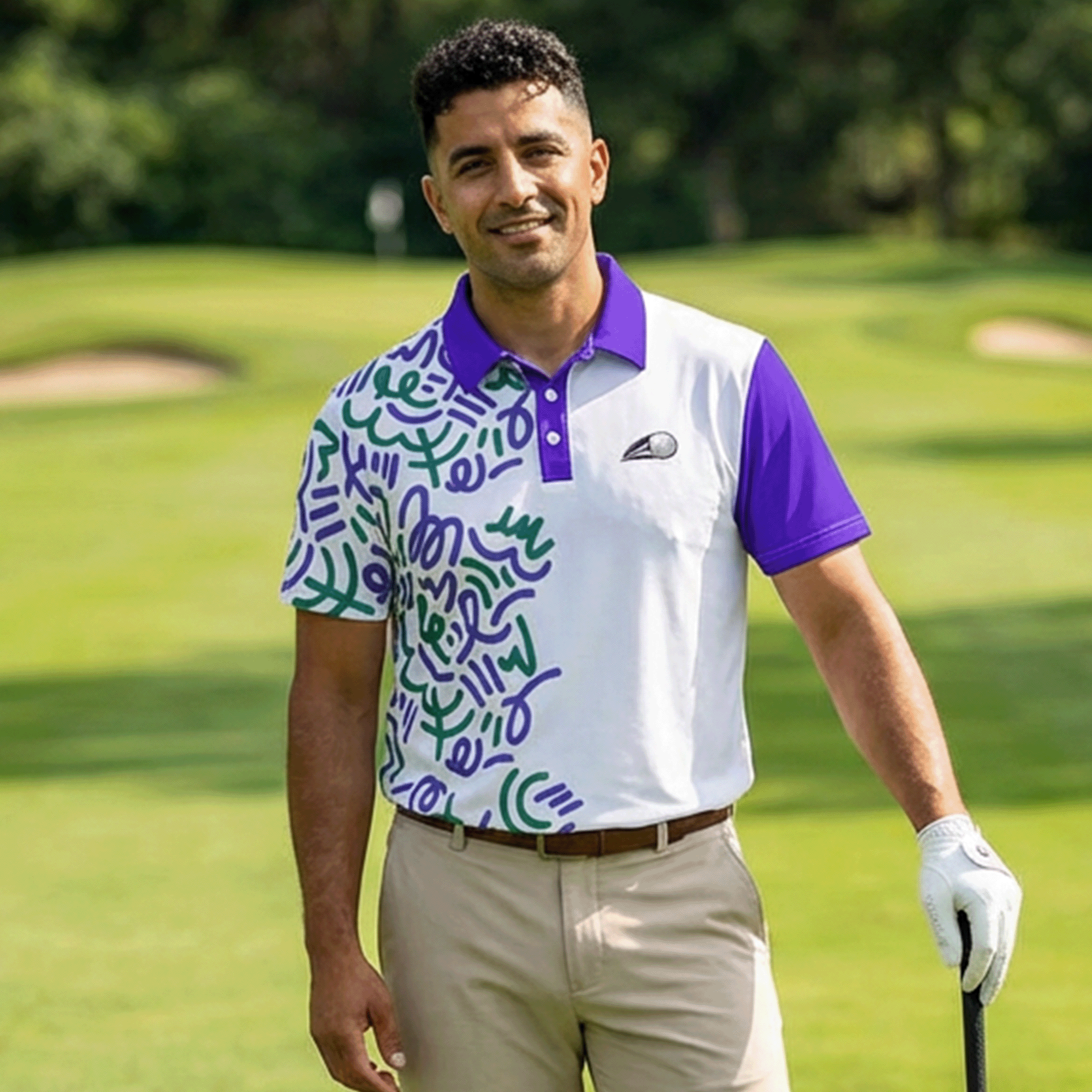 Abstract Pattern Golf Polo Shirt