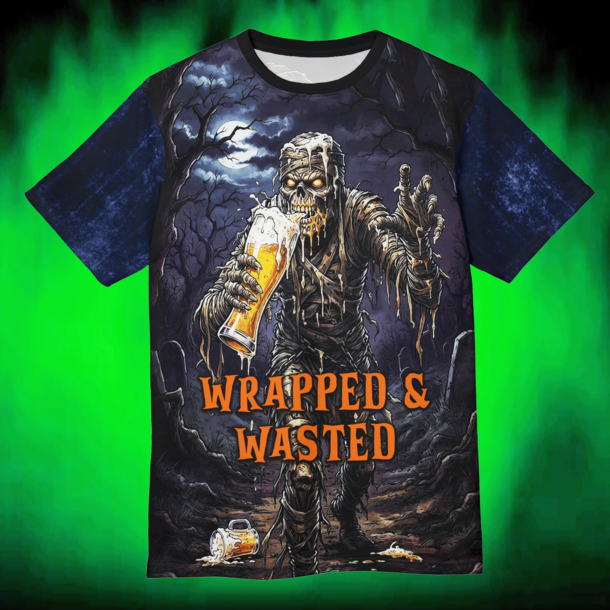Mummy Beer Graphic All-Over Print Tee