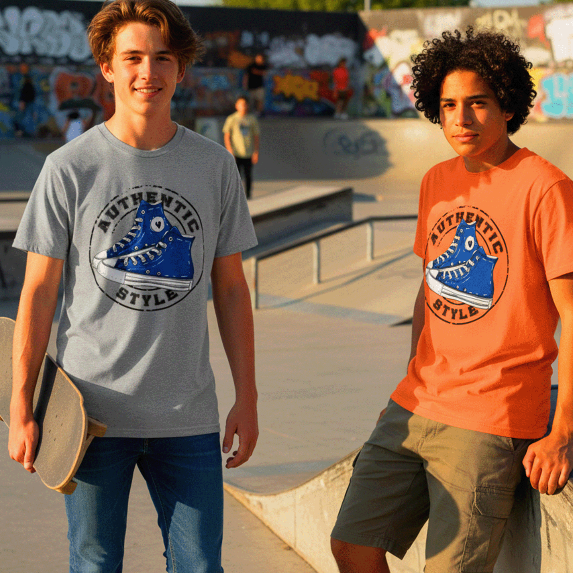 Authentic Style Blue Sneakers Tee