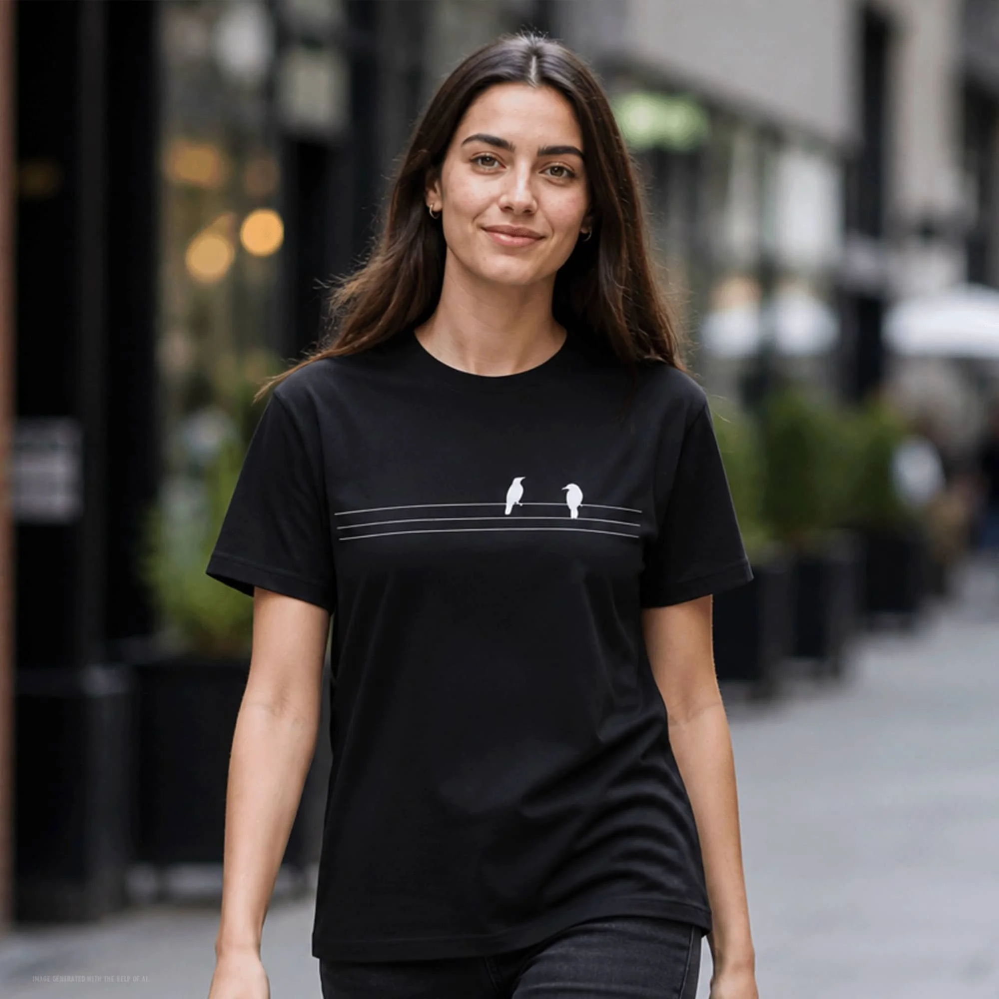 Birds on a Wire Recycled Cotton T‑Shirt
