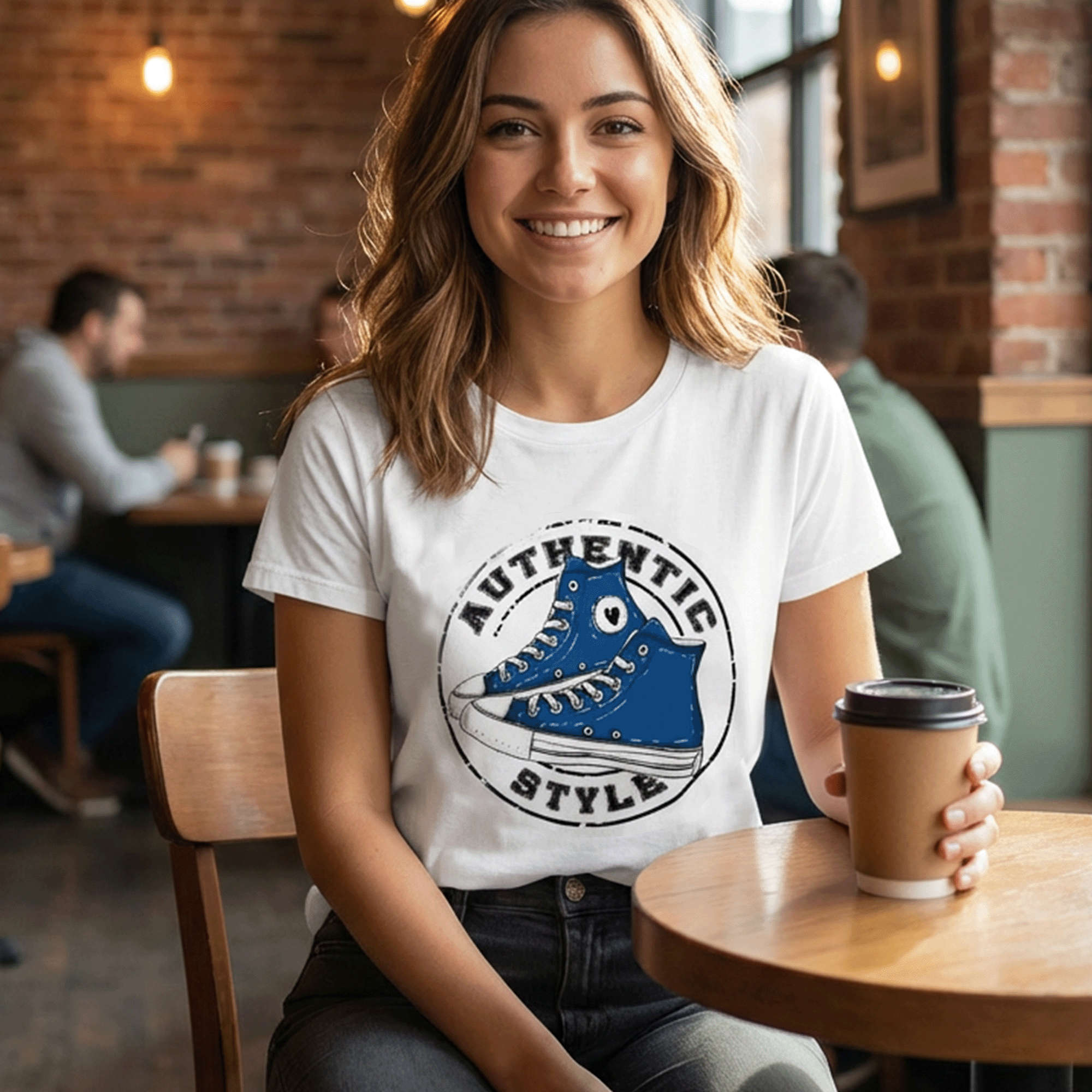 Authentic Style Blue Sneakers Tee