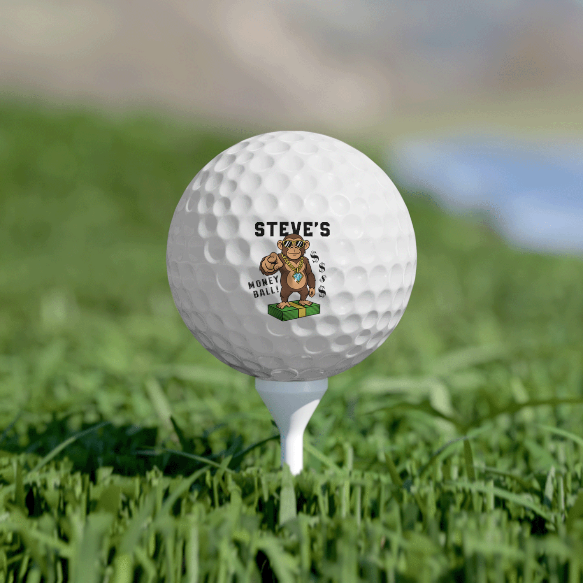 PERSONALIZED MONKEY Money Ball Golf Balls