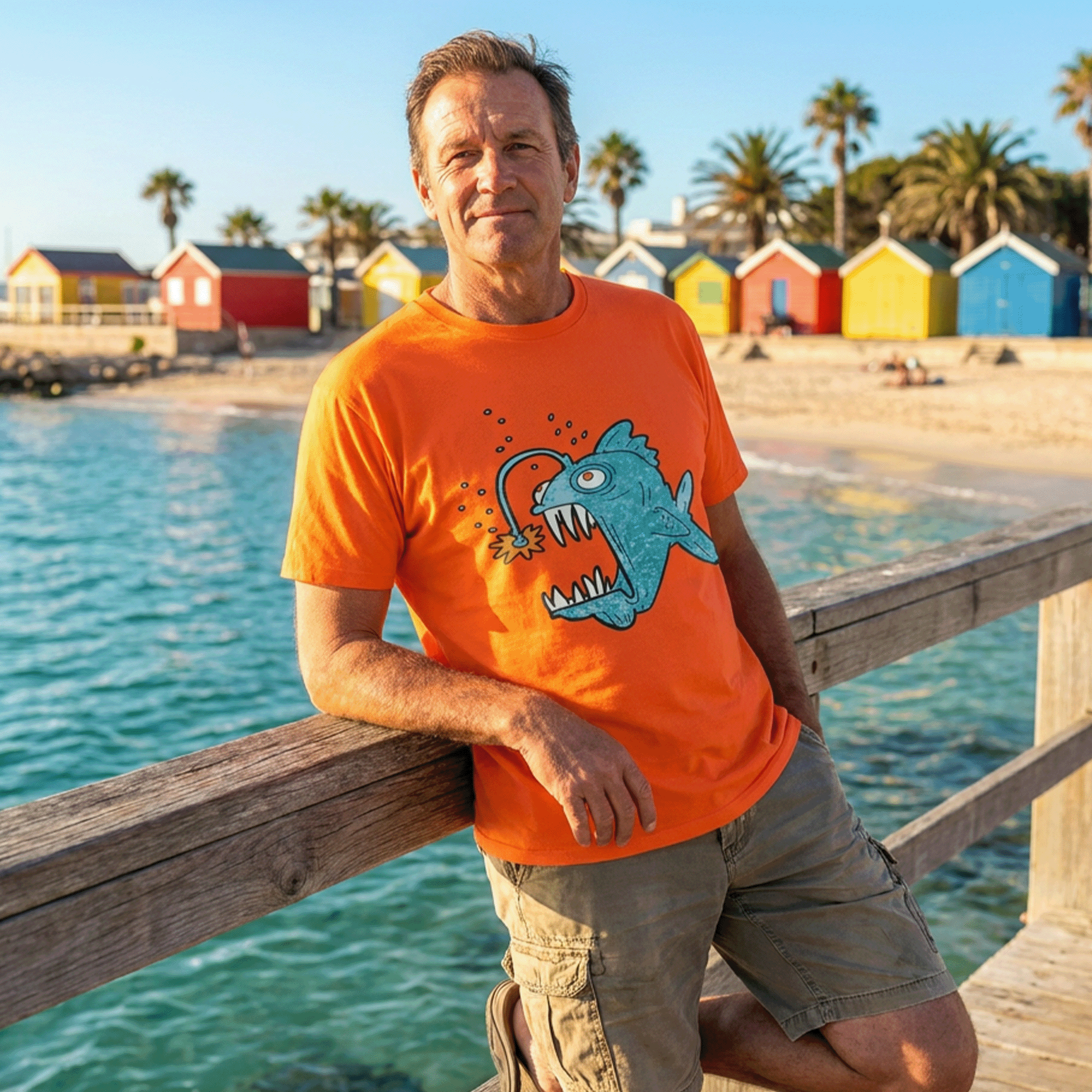 Funky Deep Sea Fish Unisex DryBlend® T-shirt