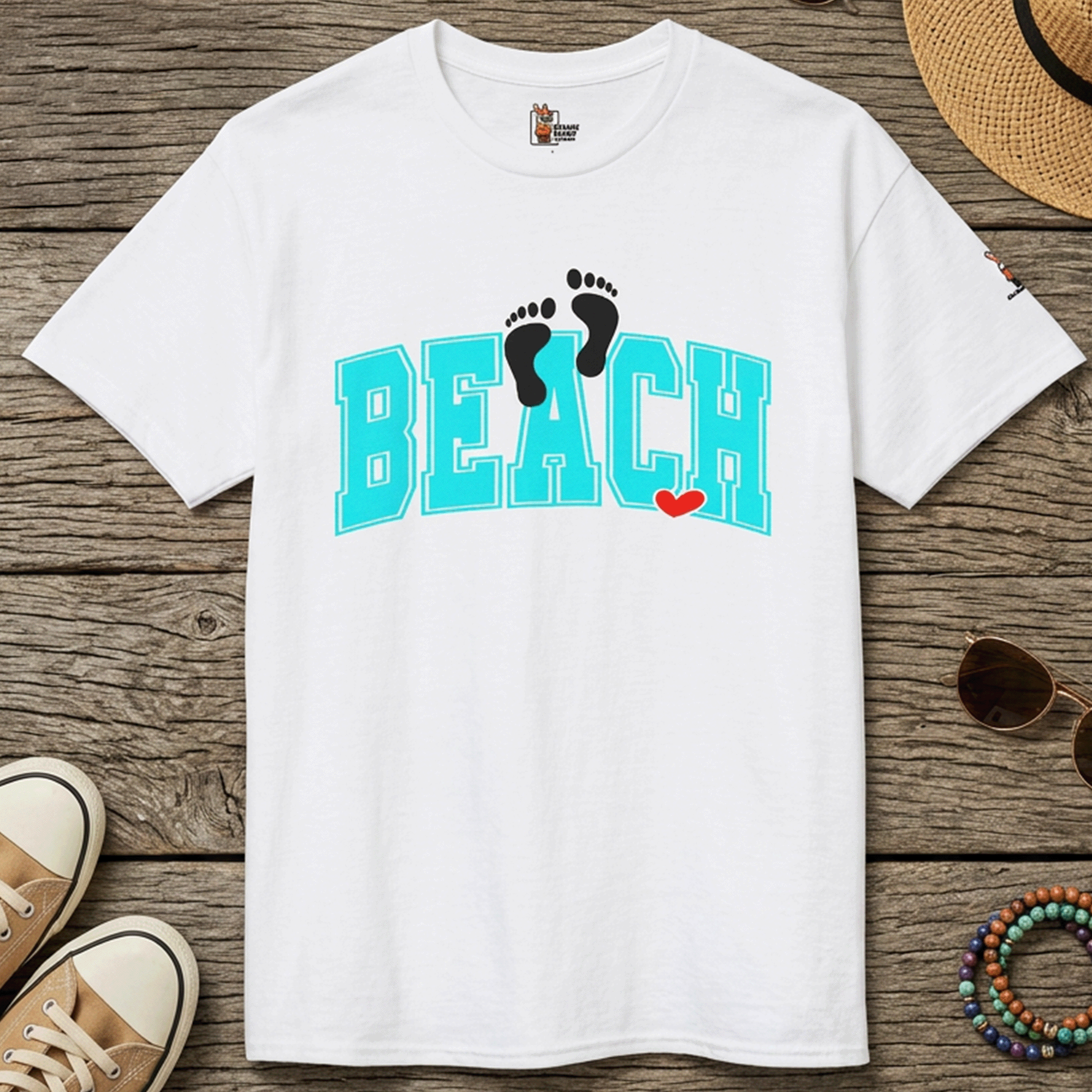 Beach Footprint Dryblend Tee