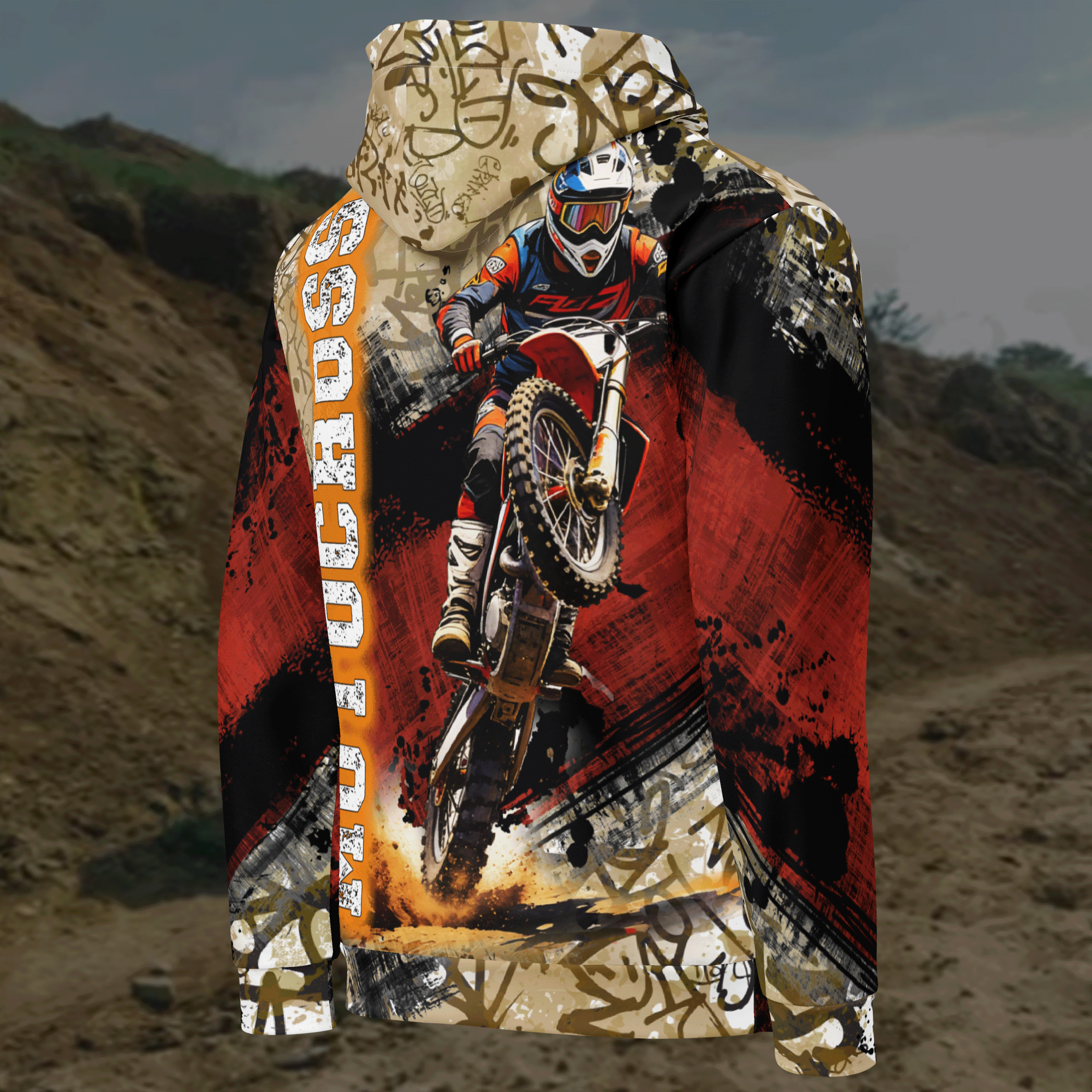 MOTOCROSS Graffiti Grunge Hoodie