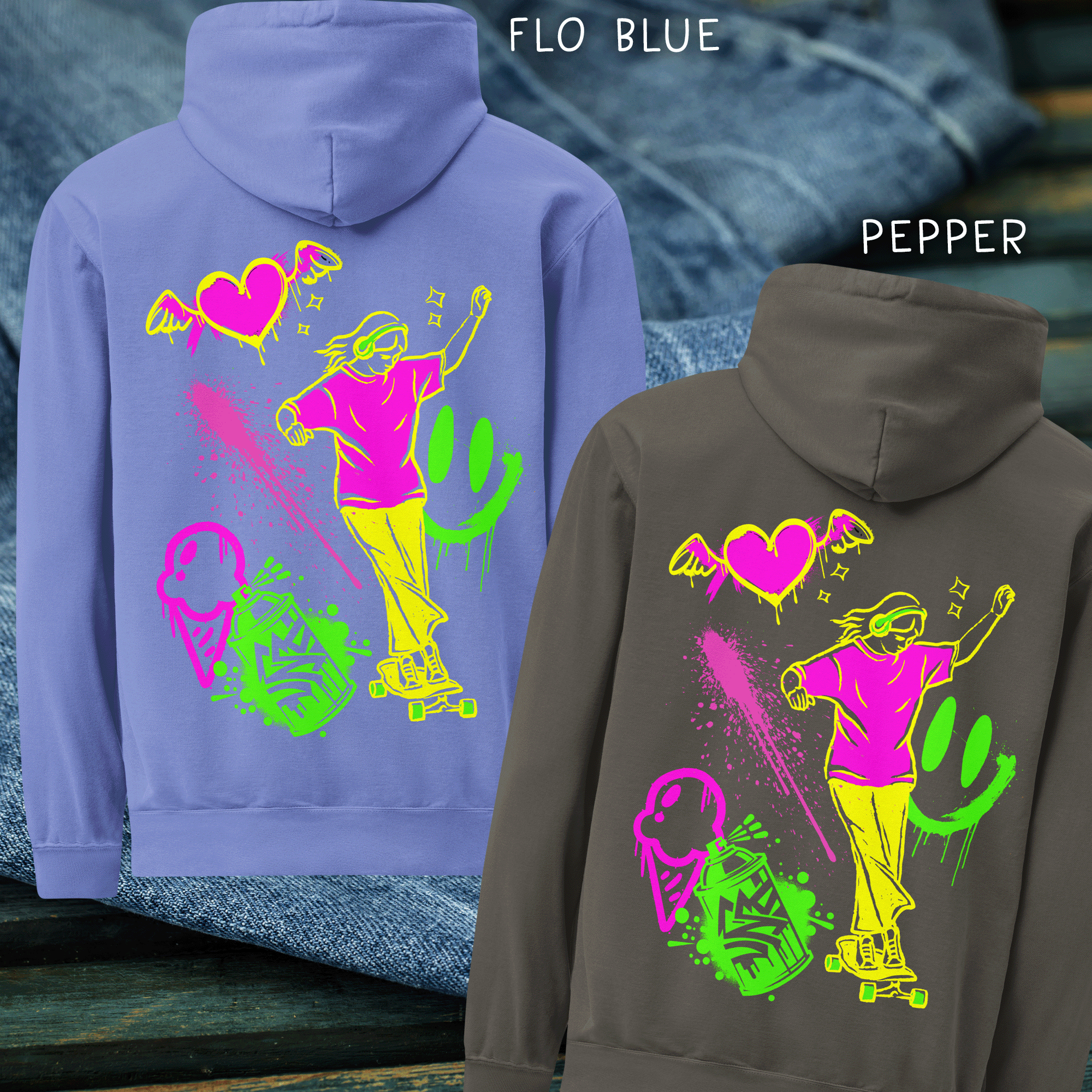 Graffiti Skateboarder Girl Hoodie