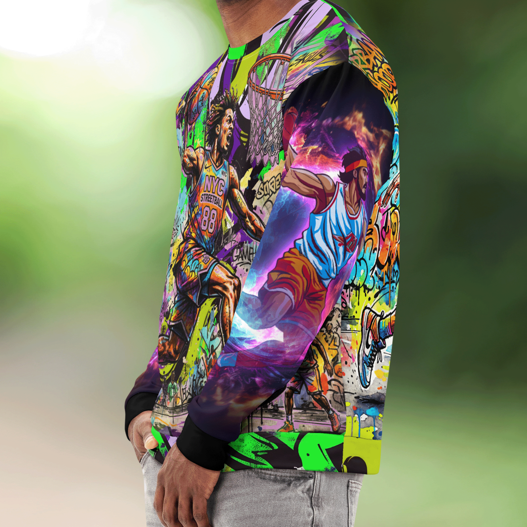 Graffiti Basketball Unisex Cotton Sweatshirt