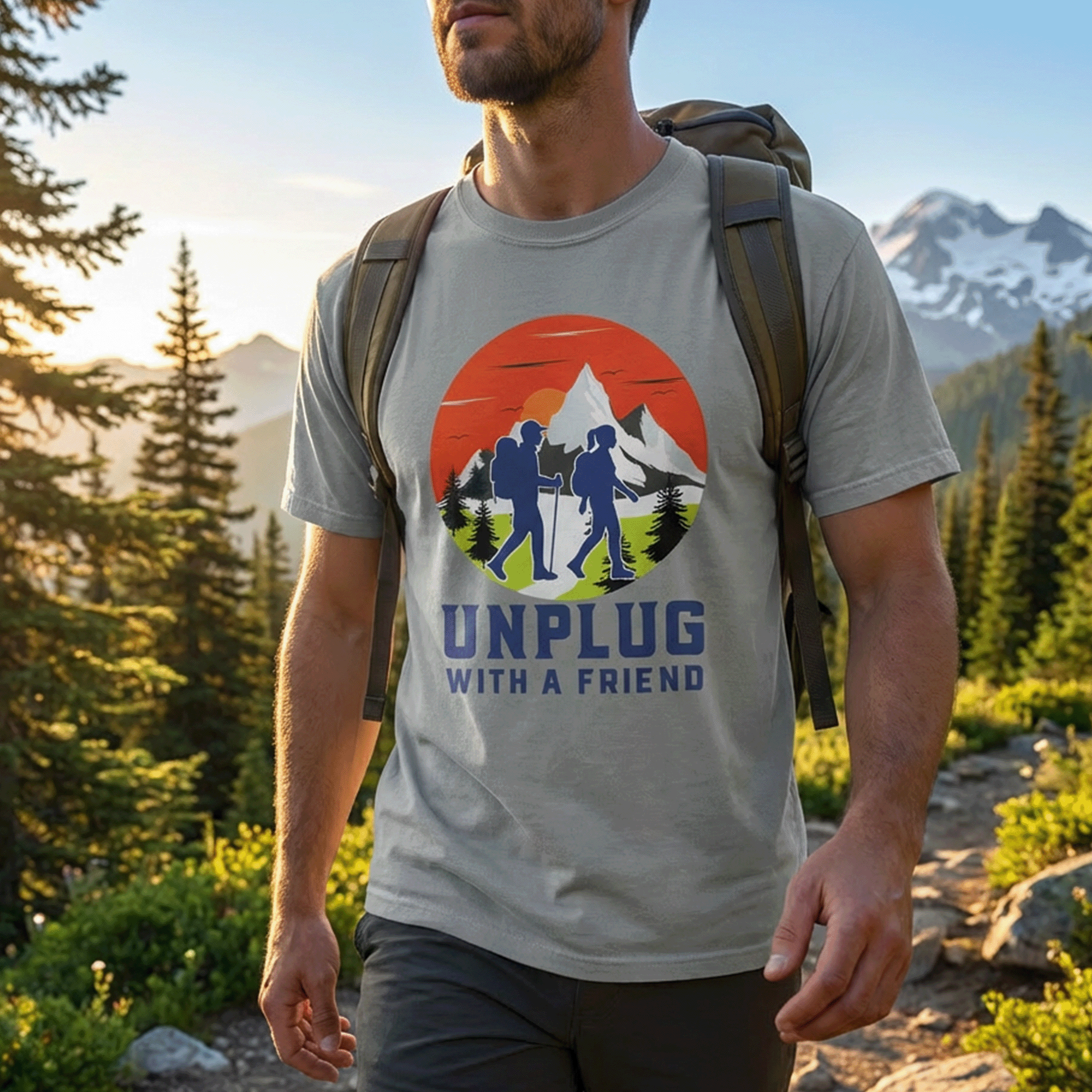 Unplug with a Friend Hiking T-shirt