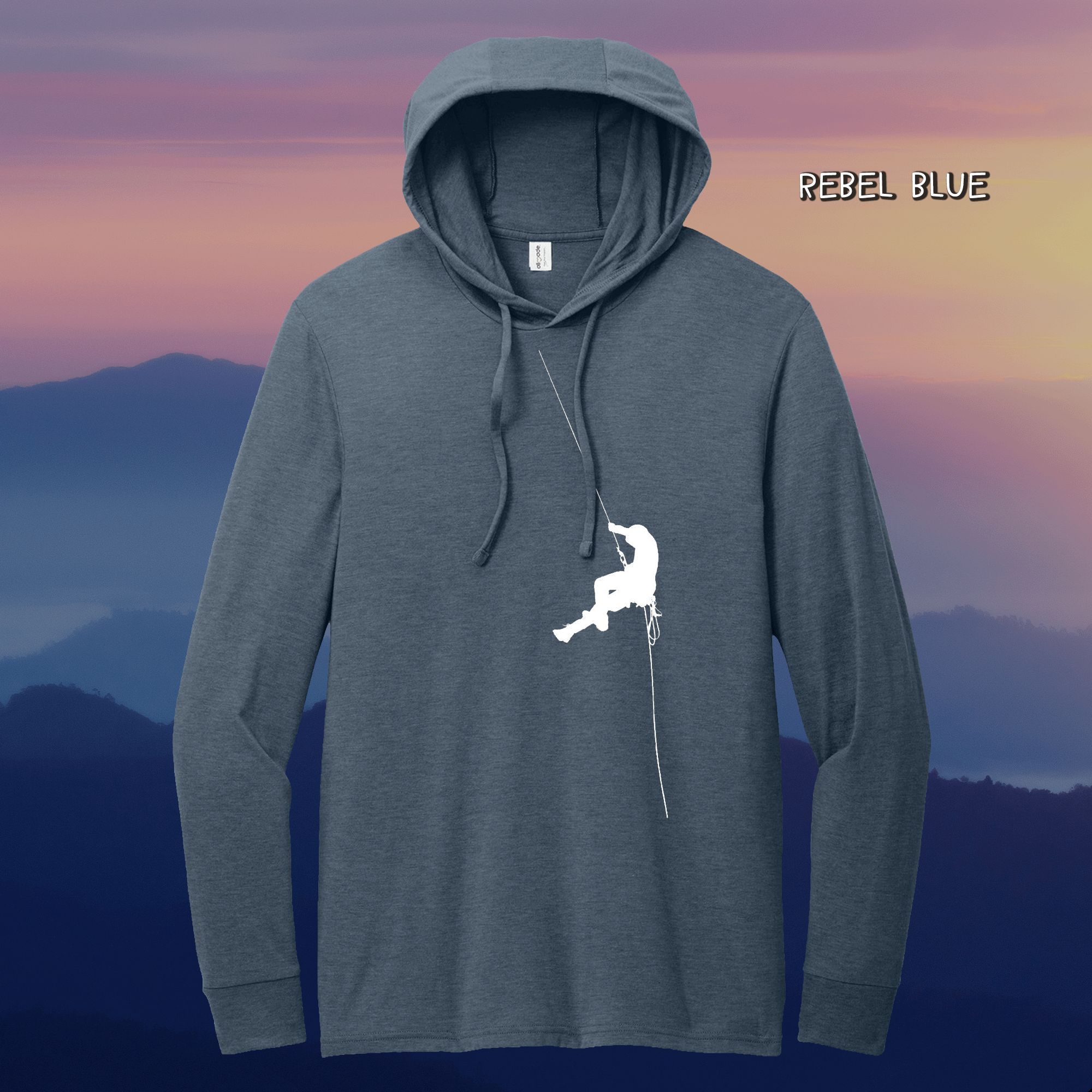Climber Silhouette Unisex Tri-Blend Eco-friendly Hoodie Tee
