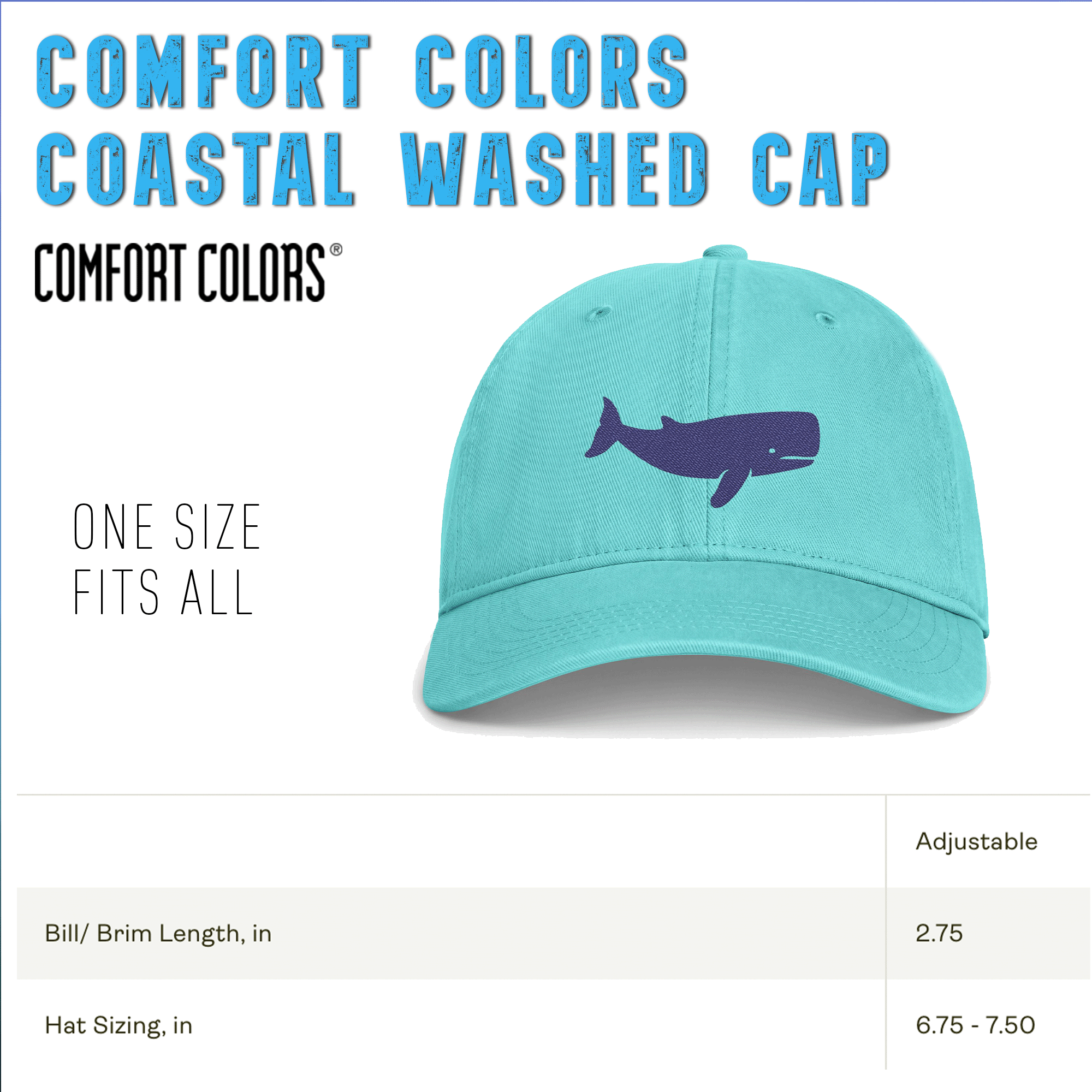 Blue Whale Coastal Washed Cap