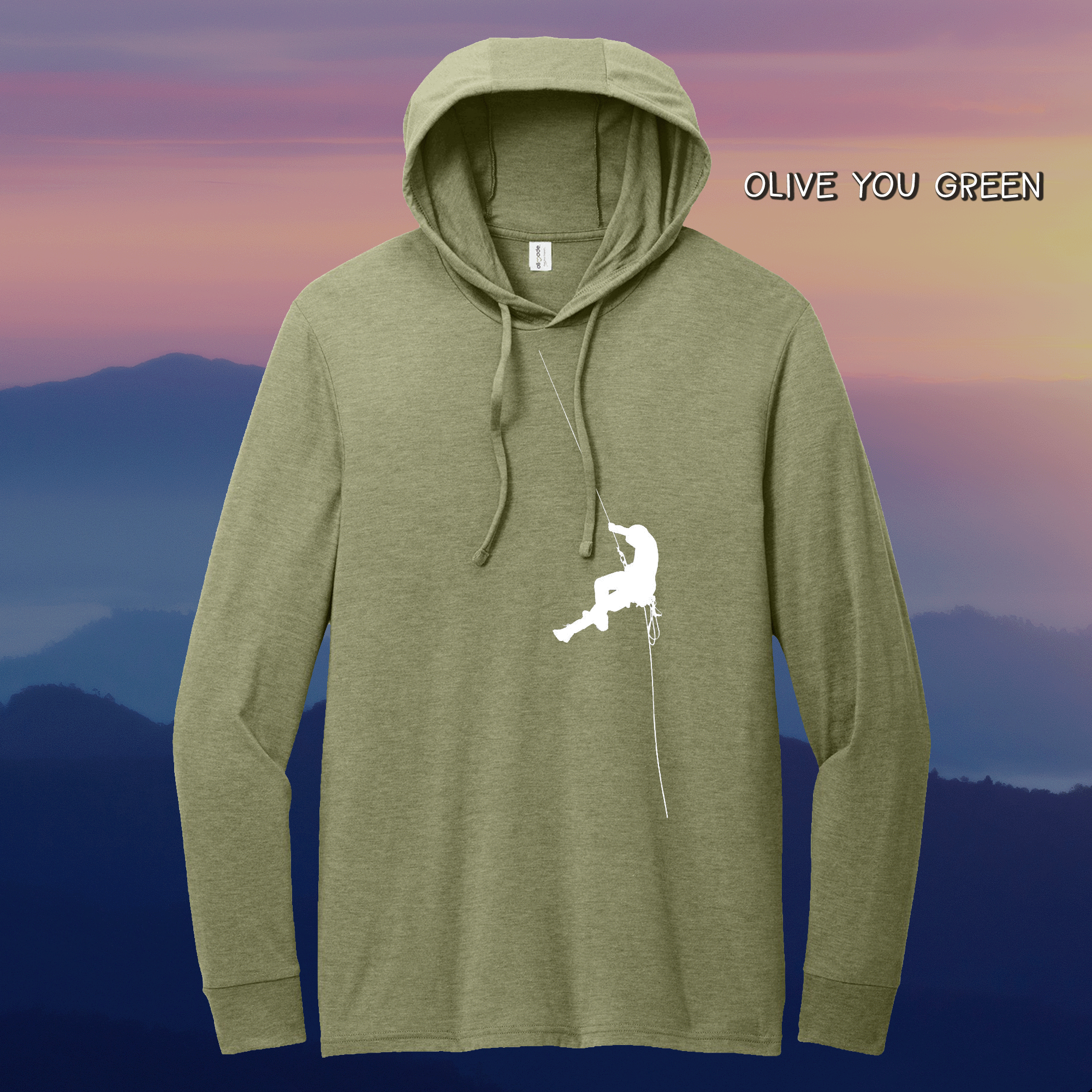 Climber Silhouette Unisex Tri-Blend Eco-friendly Hoodie Tee