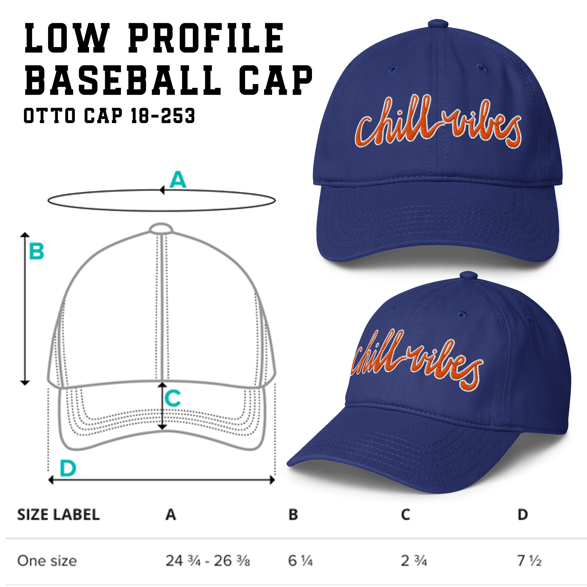 Embroidered Chill Vibes Low-profile Cap