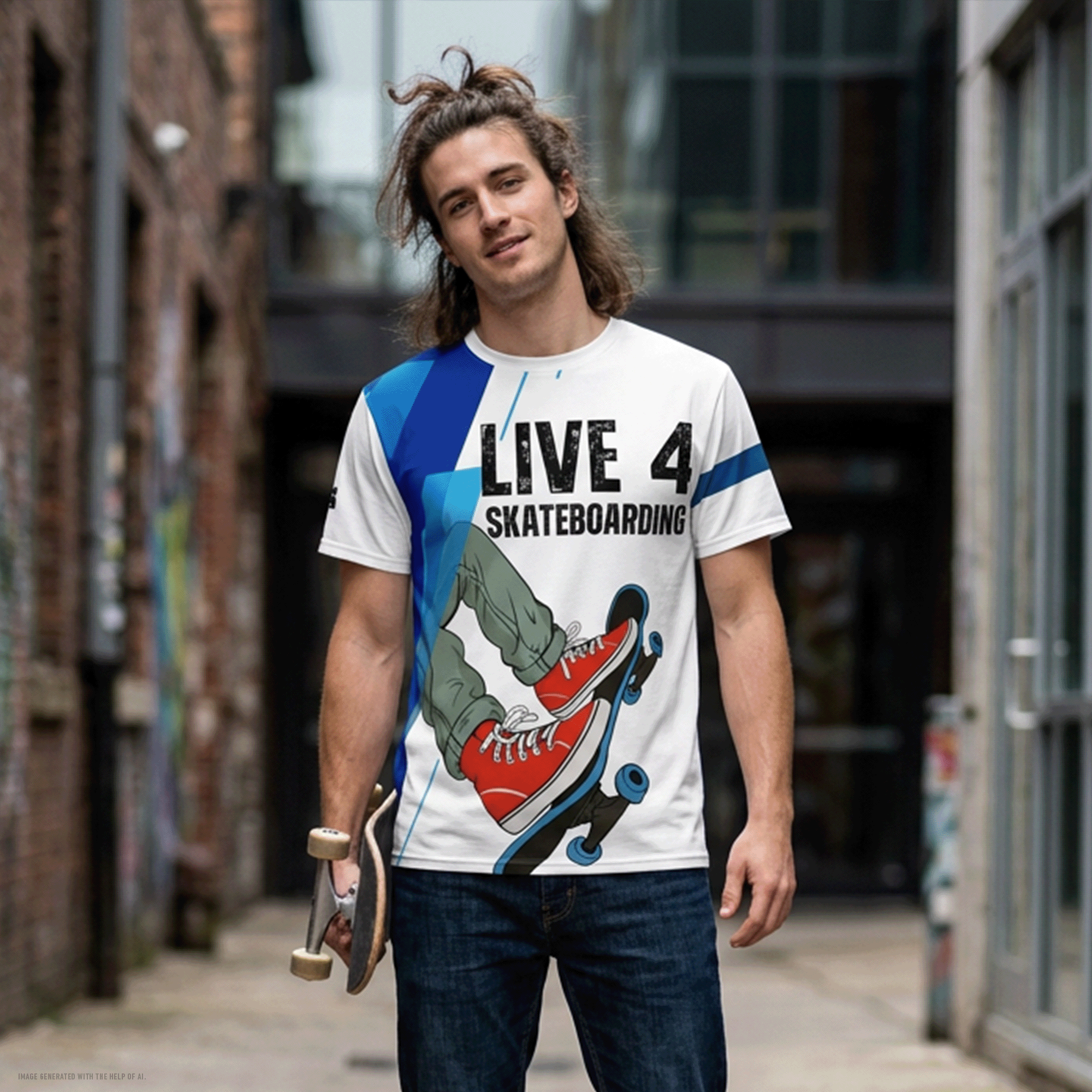 Live 4 Skateboarding All Over Print Graphic Tee