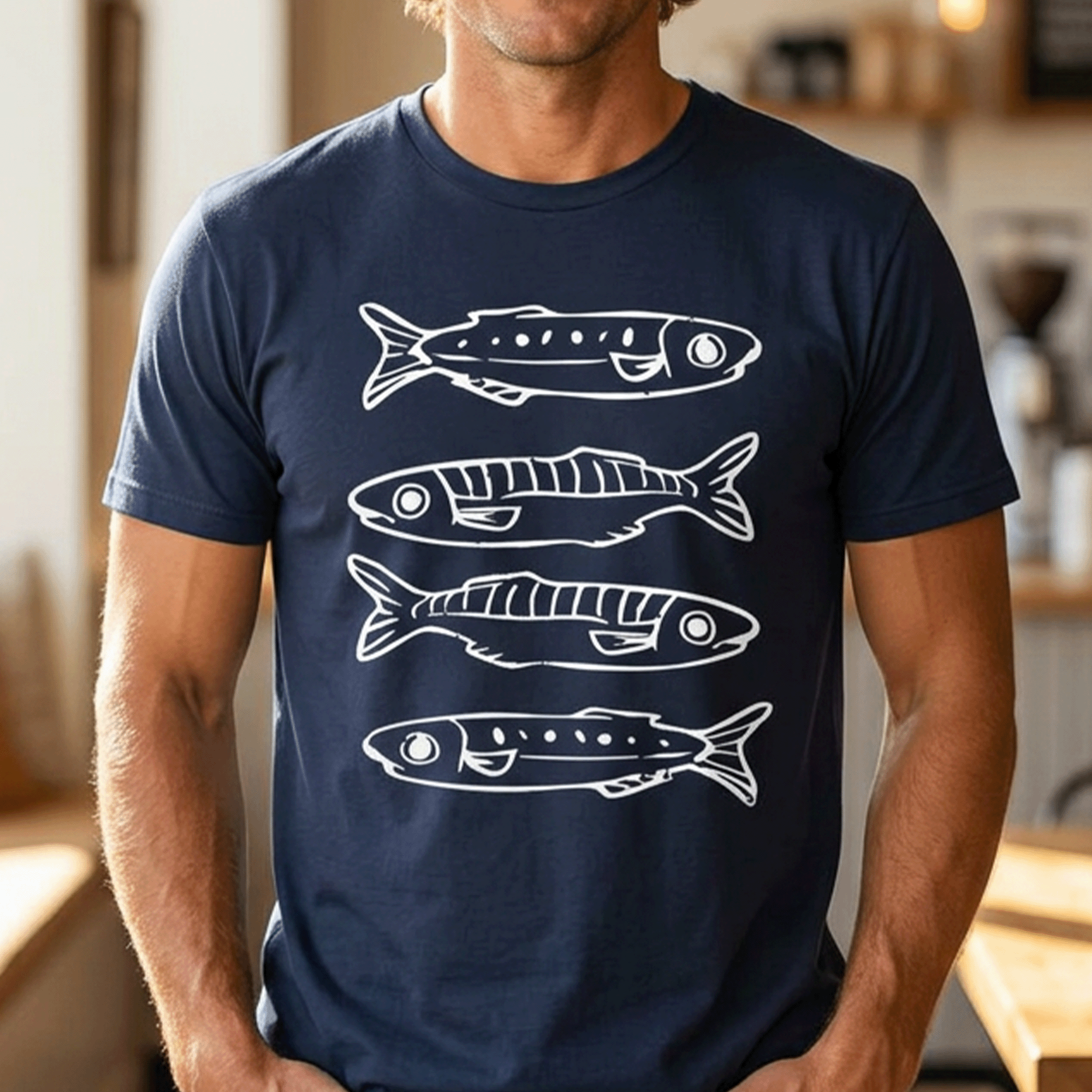 Sardine Stack Minimalist Recycled Cotton T‑Shirt