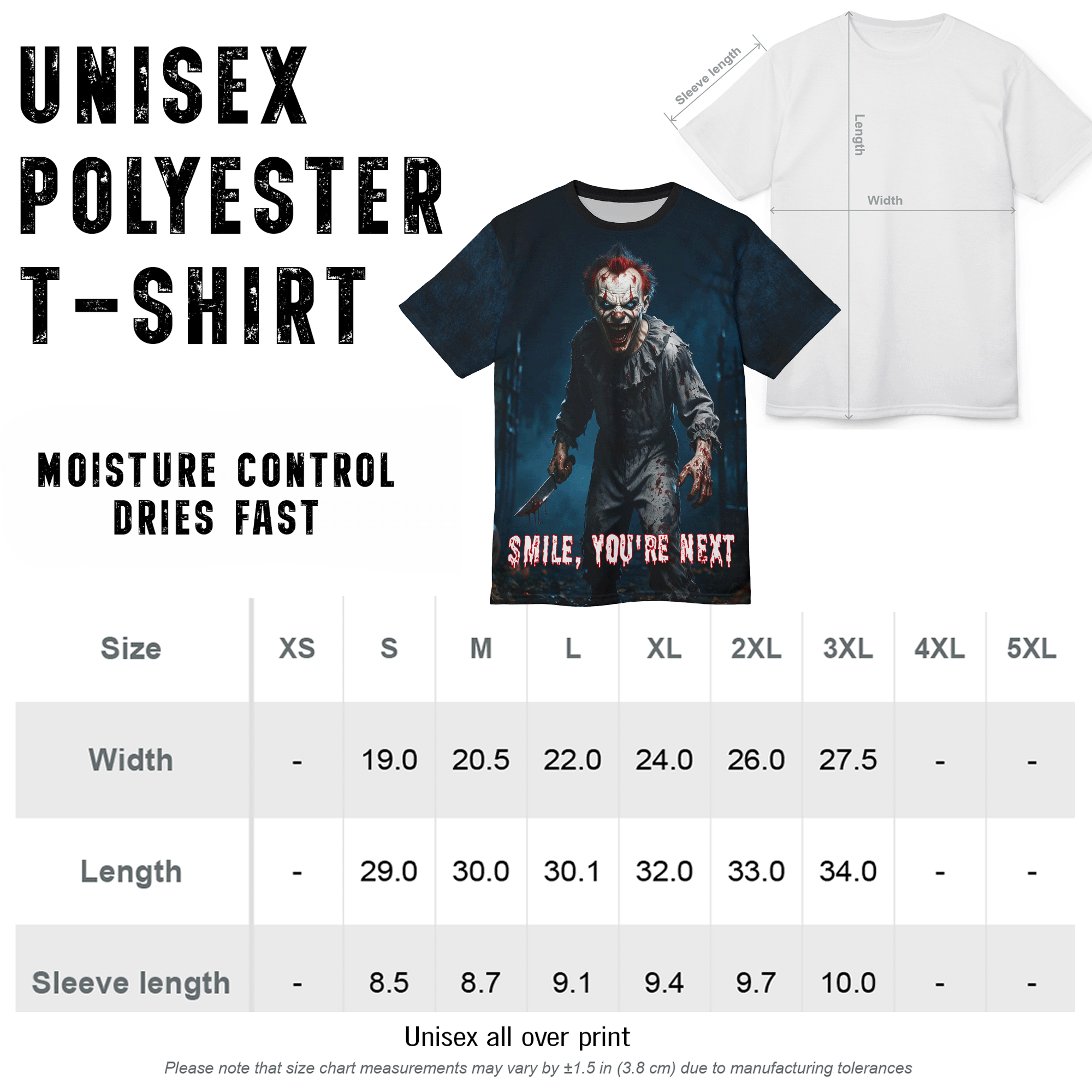 Horror Clown All-Over Print Tee