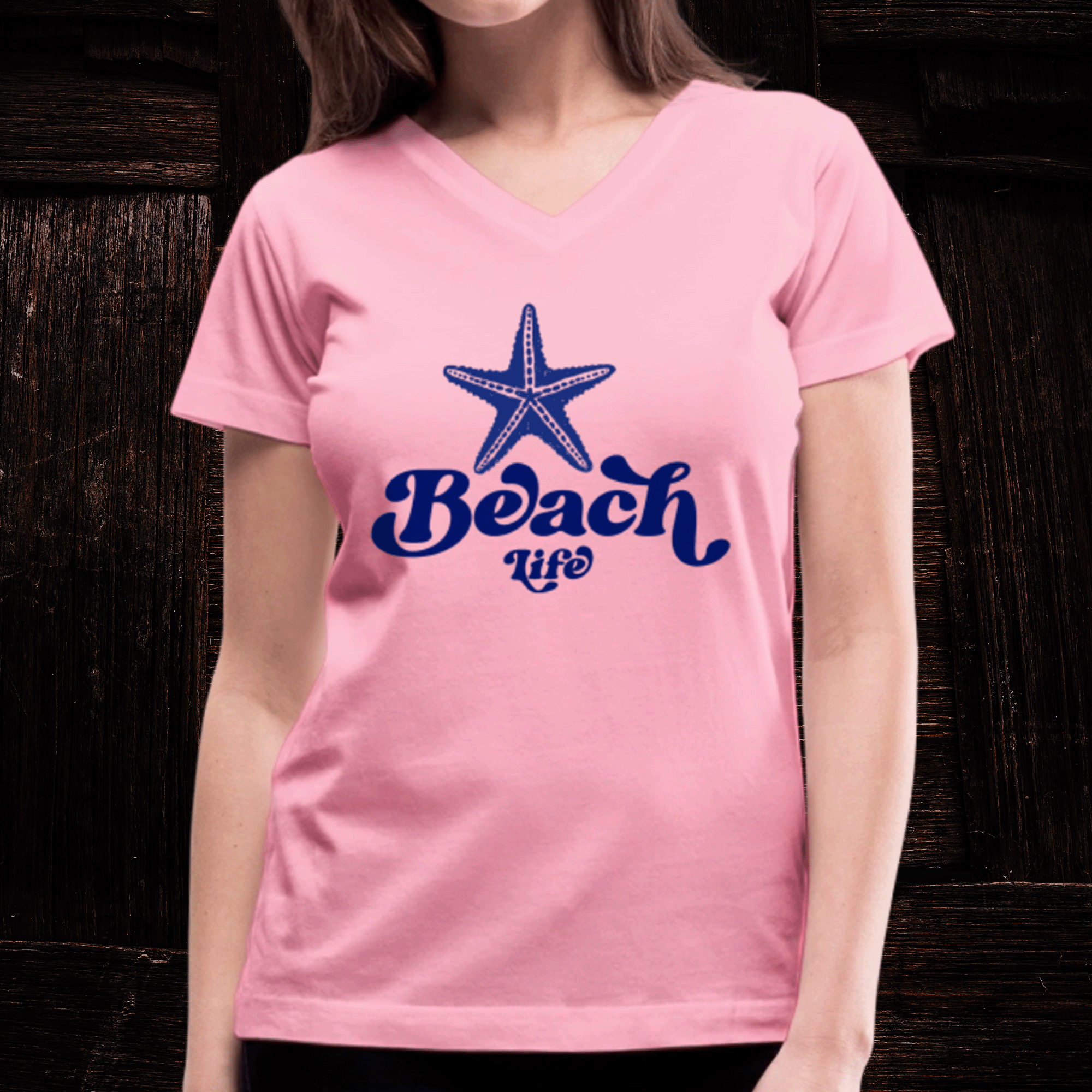 Women's Beach Life Starfish V-Neck T-Shirt