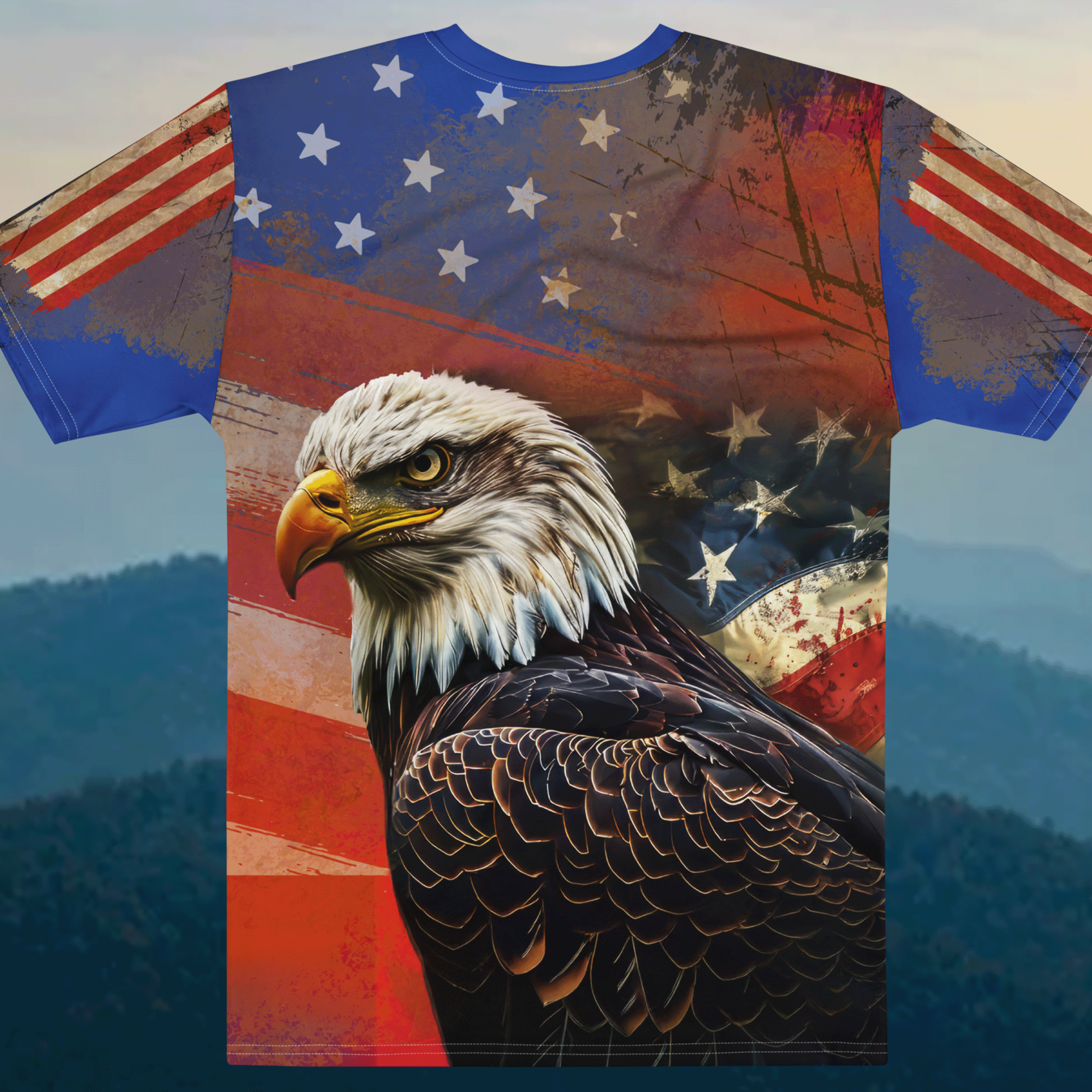 American Flag and Eagle Grunge Streetwear T-shirt