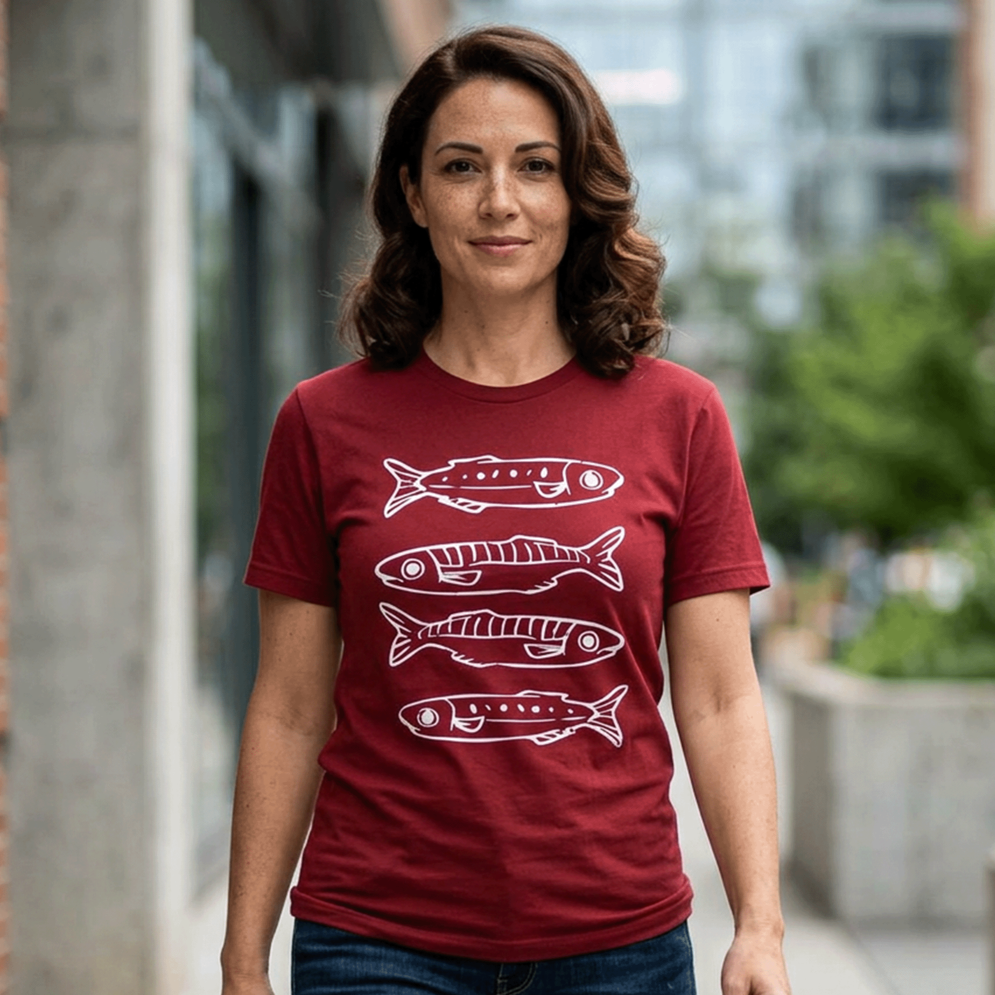Sardine Stack Minimalist Recycled Cotton T‑Shirt