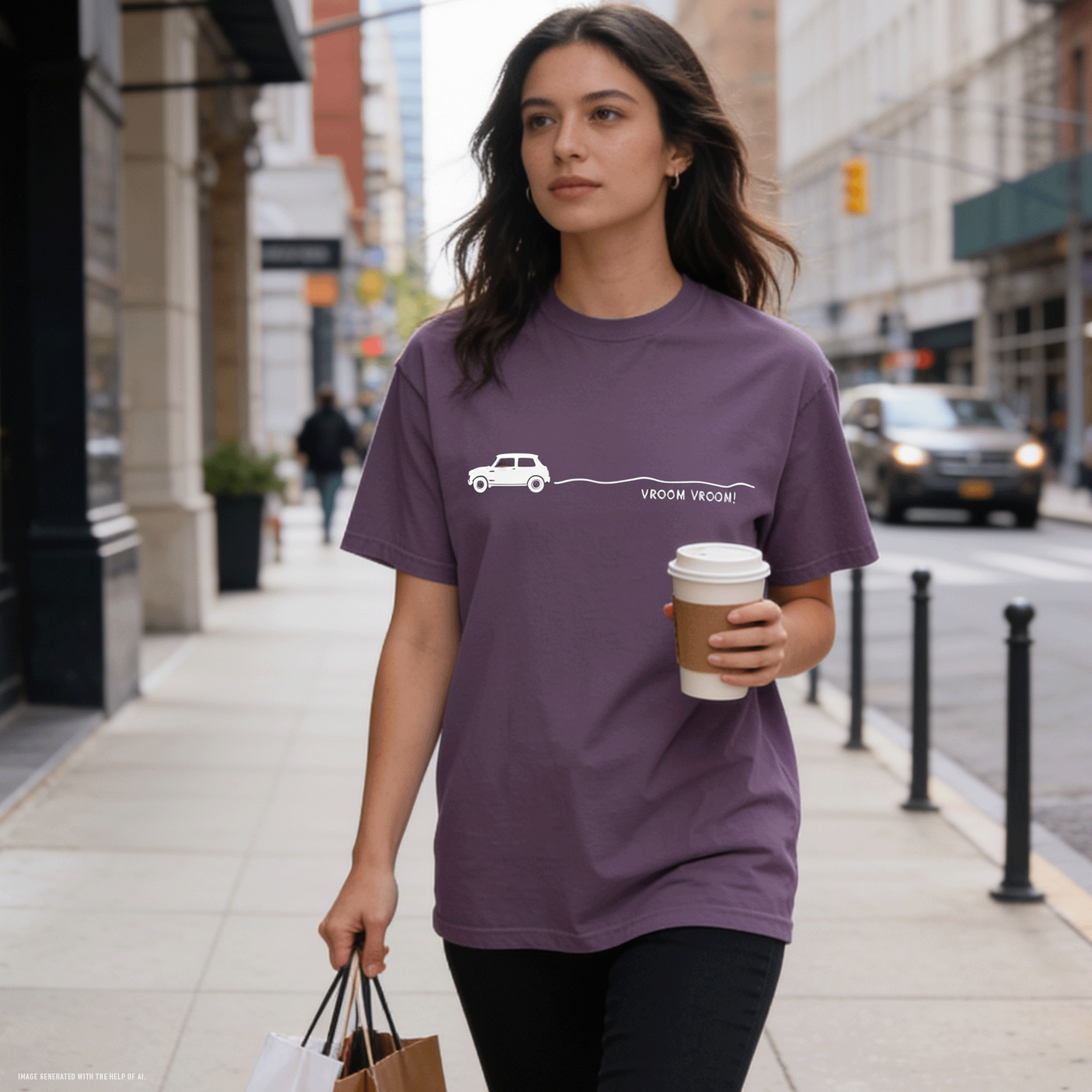 Vroom Car Minimalist Unisex Garment-dyed T-shirt