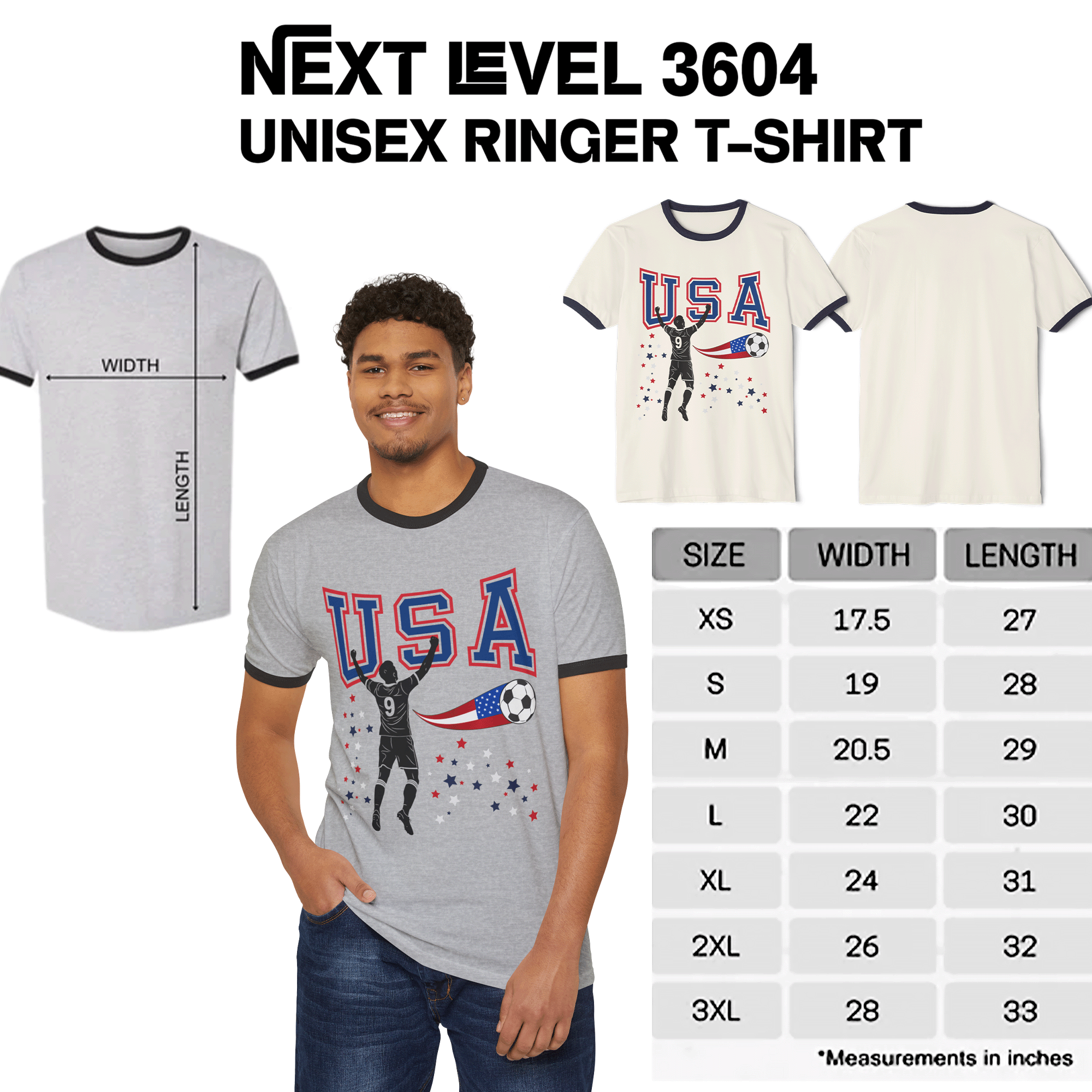USA Soccer Ringer T-Shirt