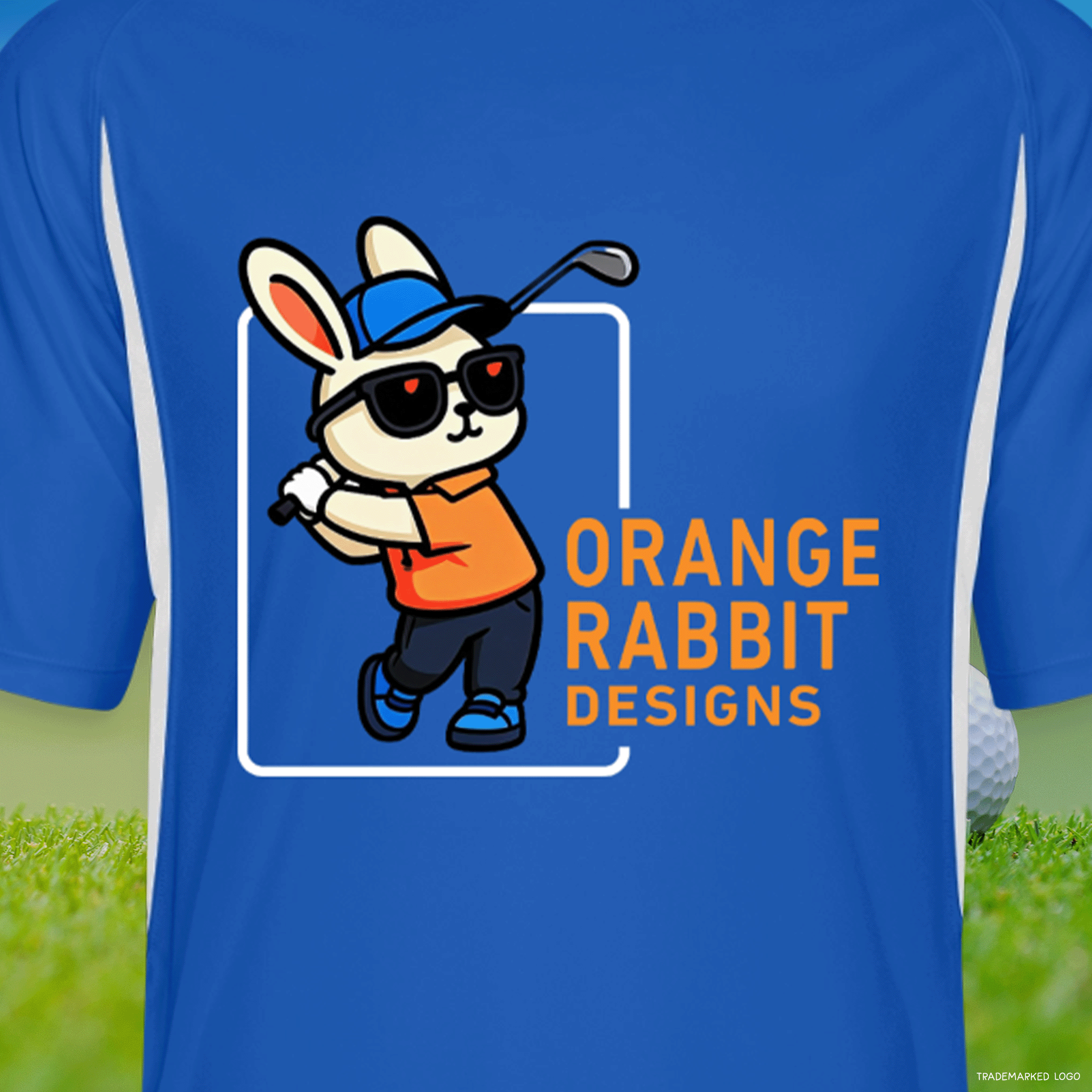 Orange Rabbit Golfer Men’s Cooling Performance Color Blocked Jersey