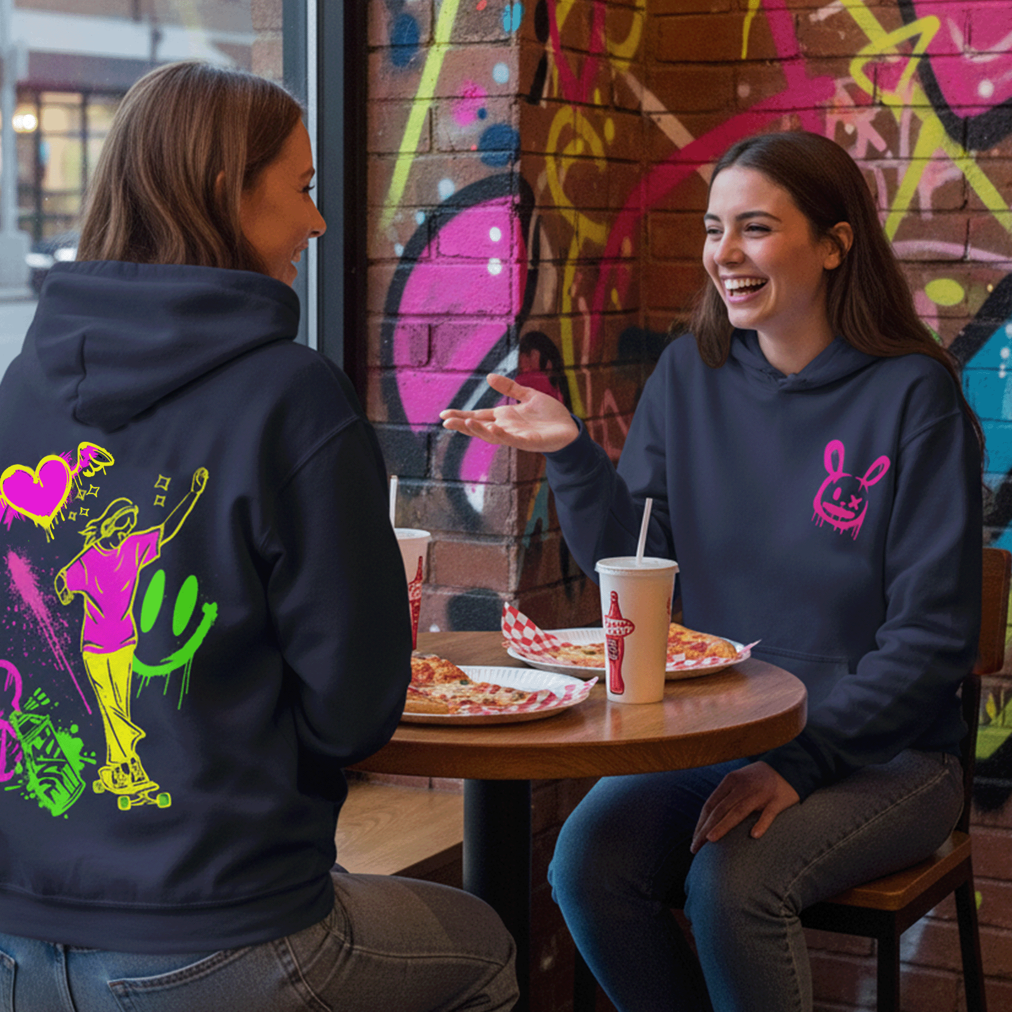Graffiti Skateboarder Girl Hoodie