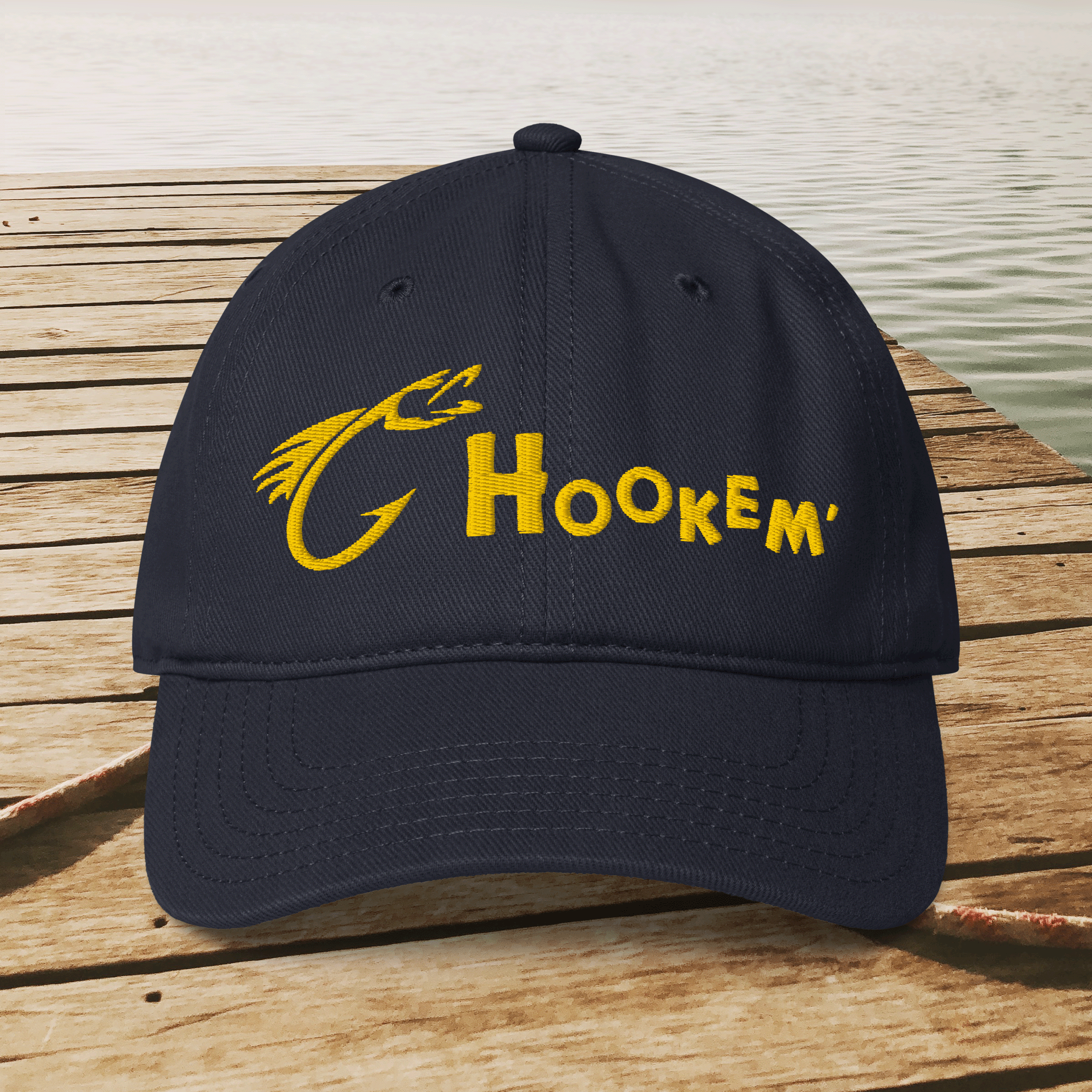 Embroidered Hookem Fishing Low-profile Cap