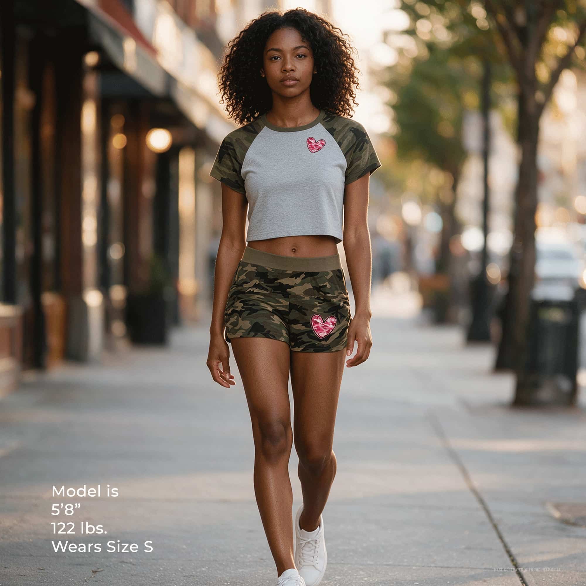 Women's Camo Heart Streetwear Set
