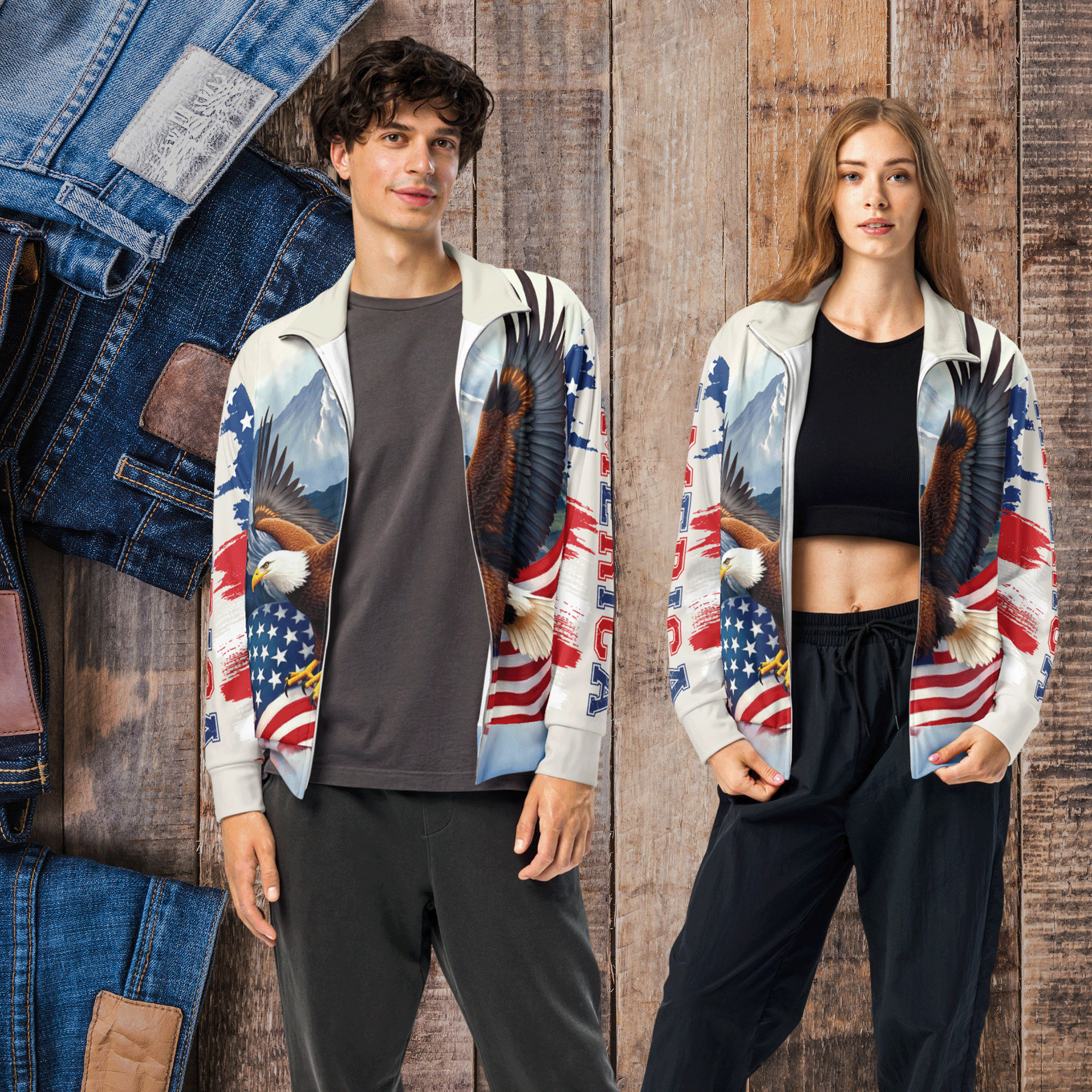 American Eagle Patriotic Unisex Track Jacket
