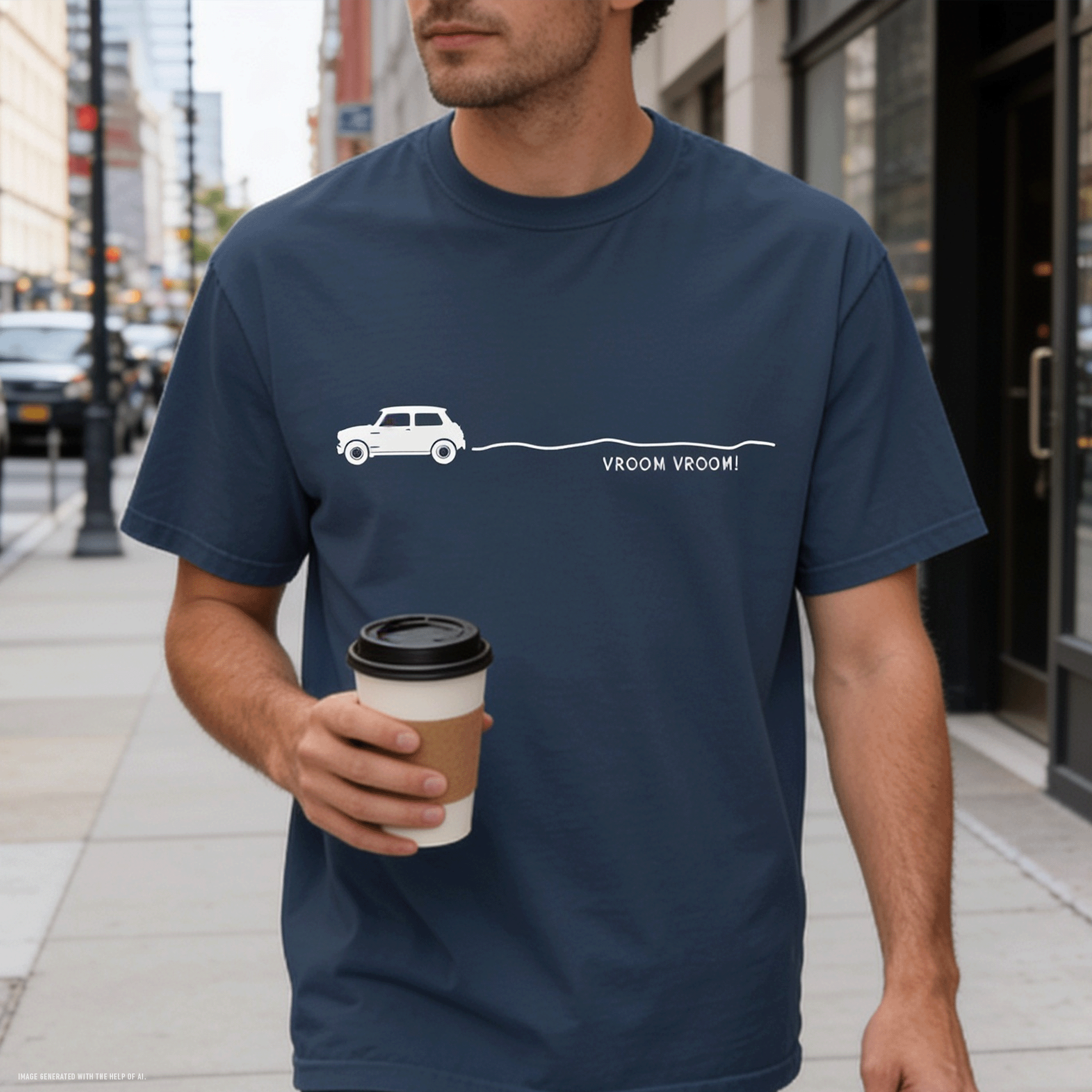 Vroom Car Minimalist Unisex Garment-dyed T-shirt