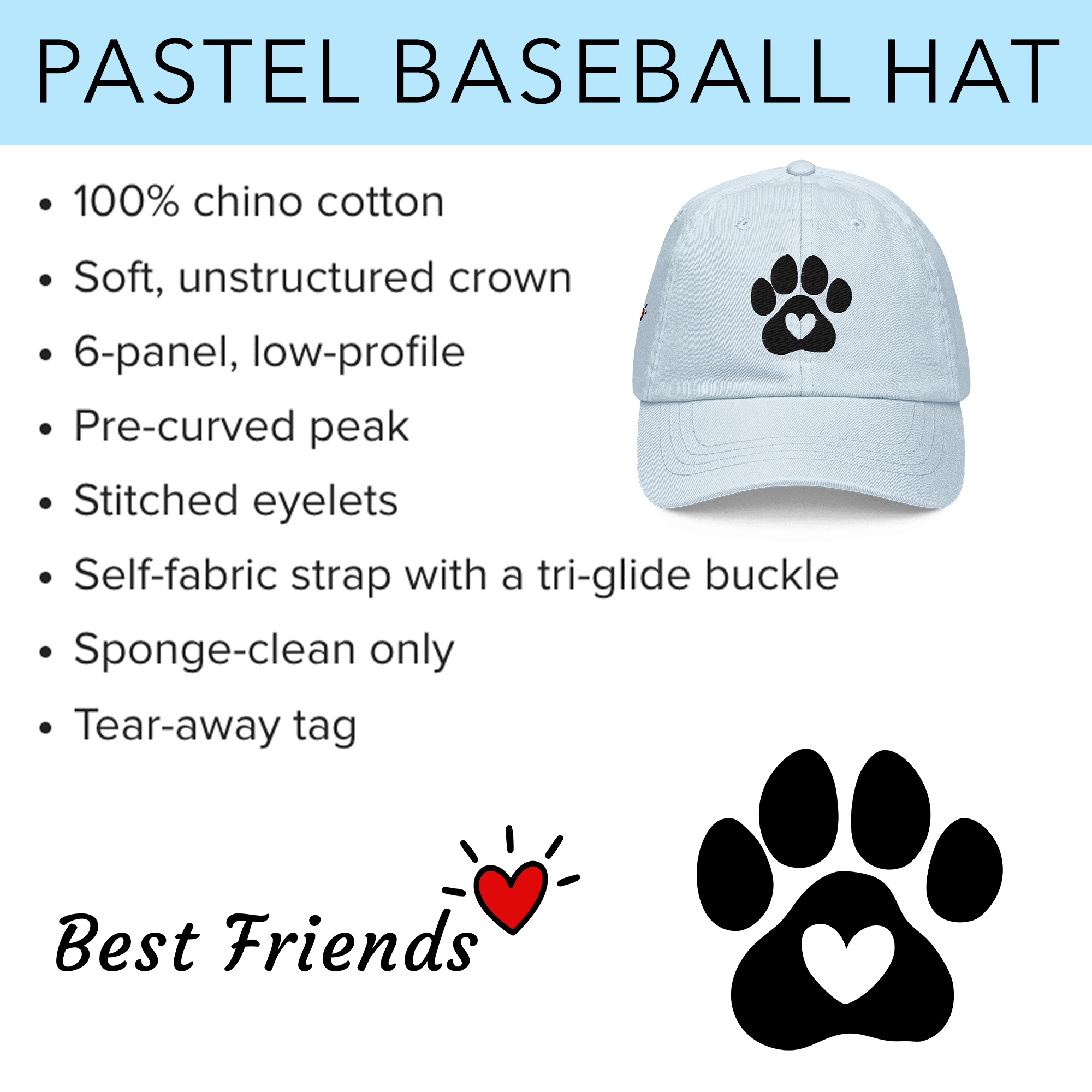 Dog Paw Best Friends Pastel Hat